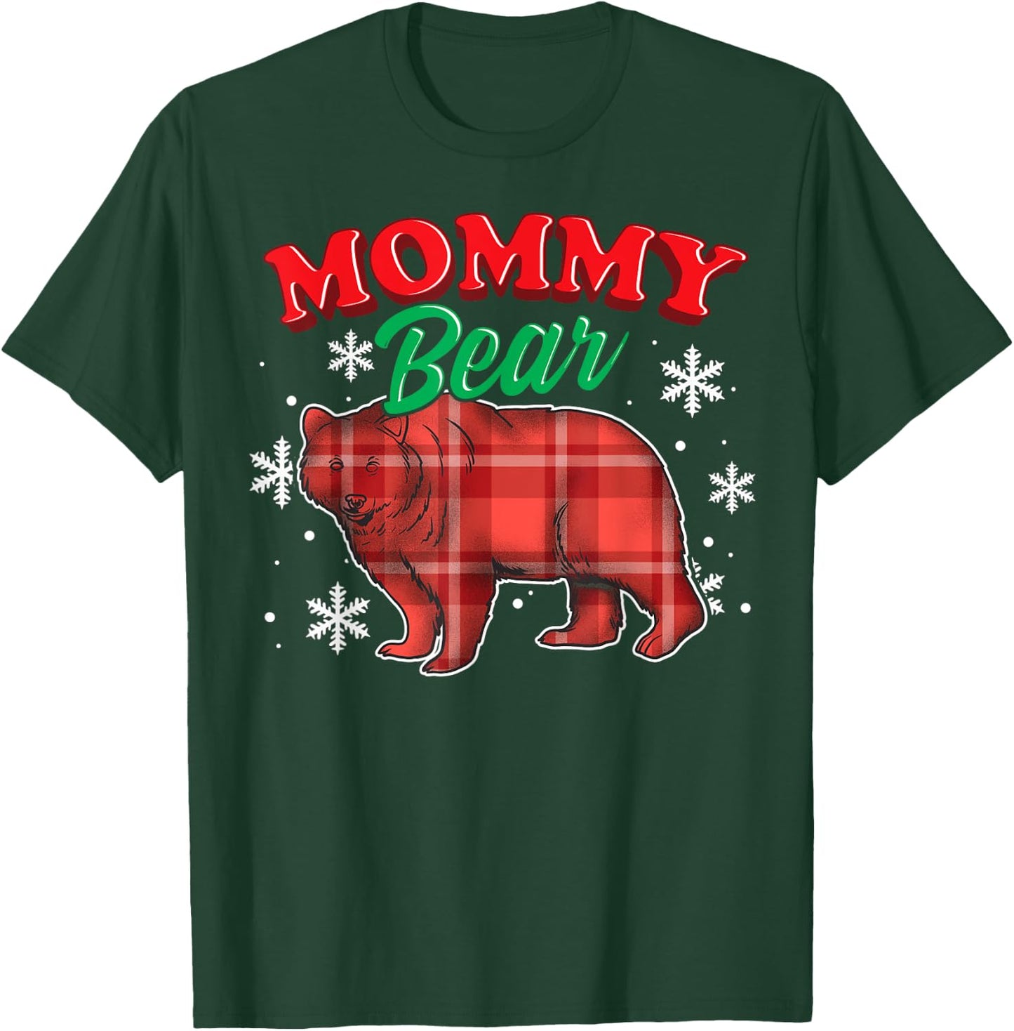 Mommy Bear Shirt Buffalo Plaid Gift Matching Bear Family T-Shirt - T-Shirt | Forest