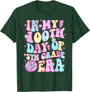 In My 100th Day Of 5th Grade Era Happy 100 Days Of School T-Shirt - T-Shirt | Forest