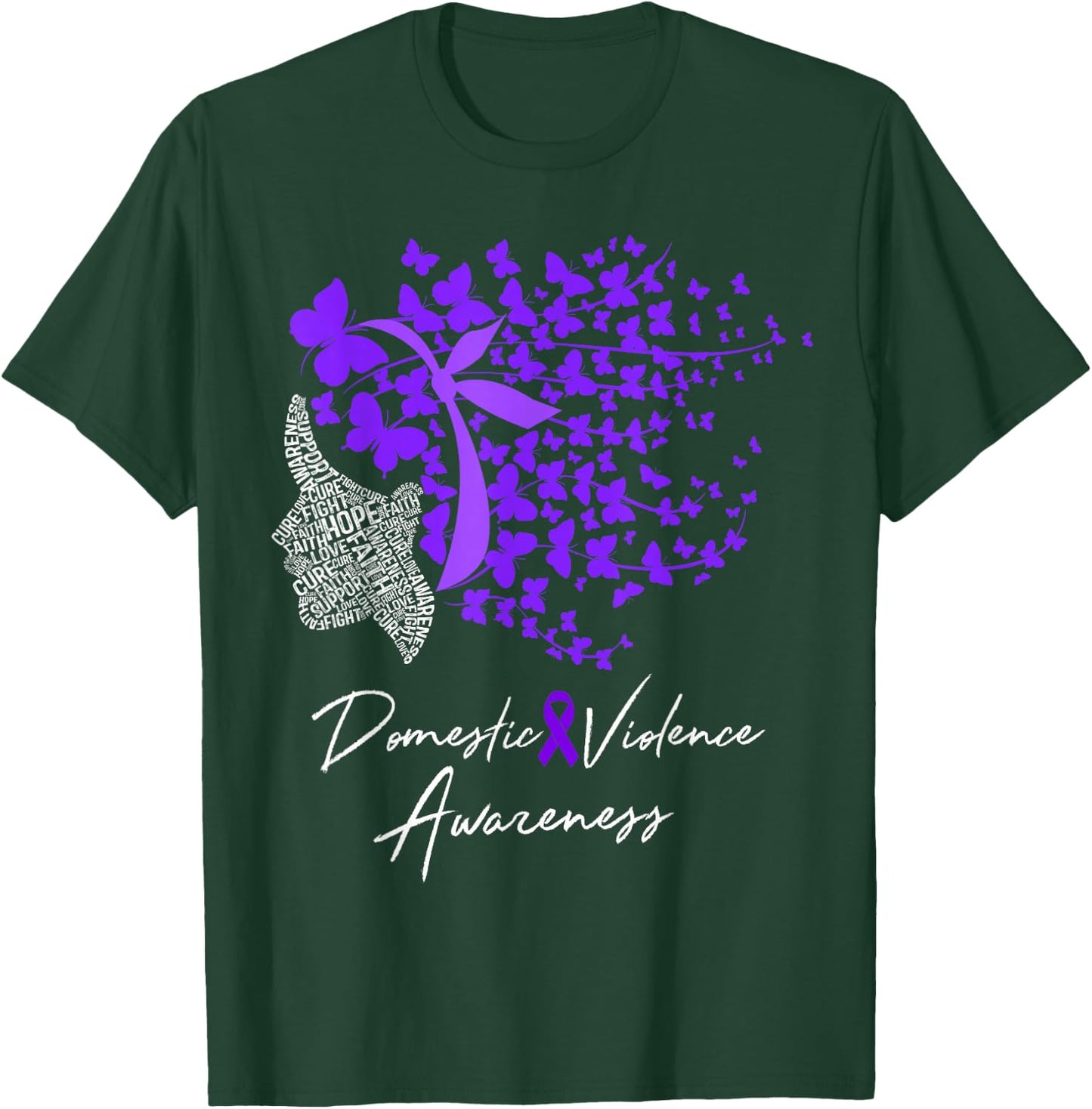 Domestic Violence Awareness Gifts Purple Butterflies T-Shirt - T-Shirt | Forest