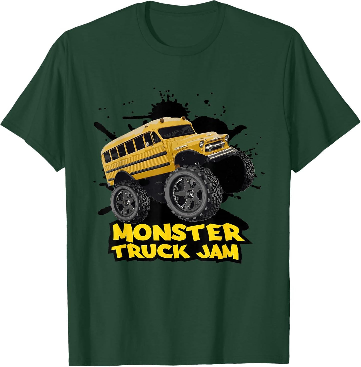 Monster Truck School Bus T-Shirt - T-Shirt | Forest