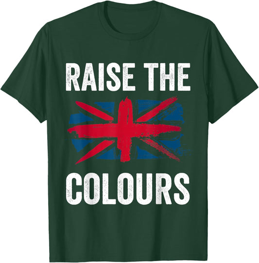 Raise The Colours British Flag Graphic Union Jack England T-Shirt - T-Shirt | Forest