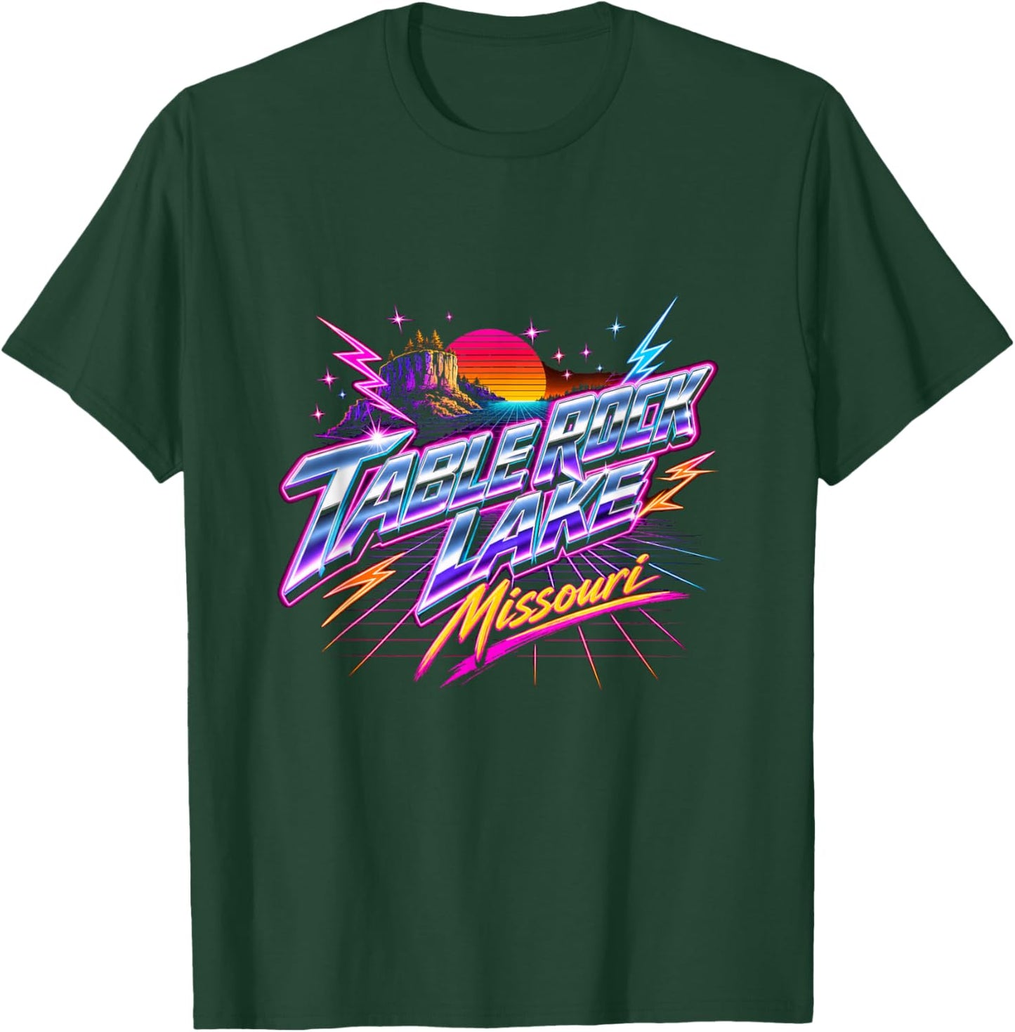 Retro Table Rock Lake Missouri Design T-Shirt - T-Shirt | Forest