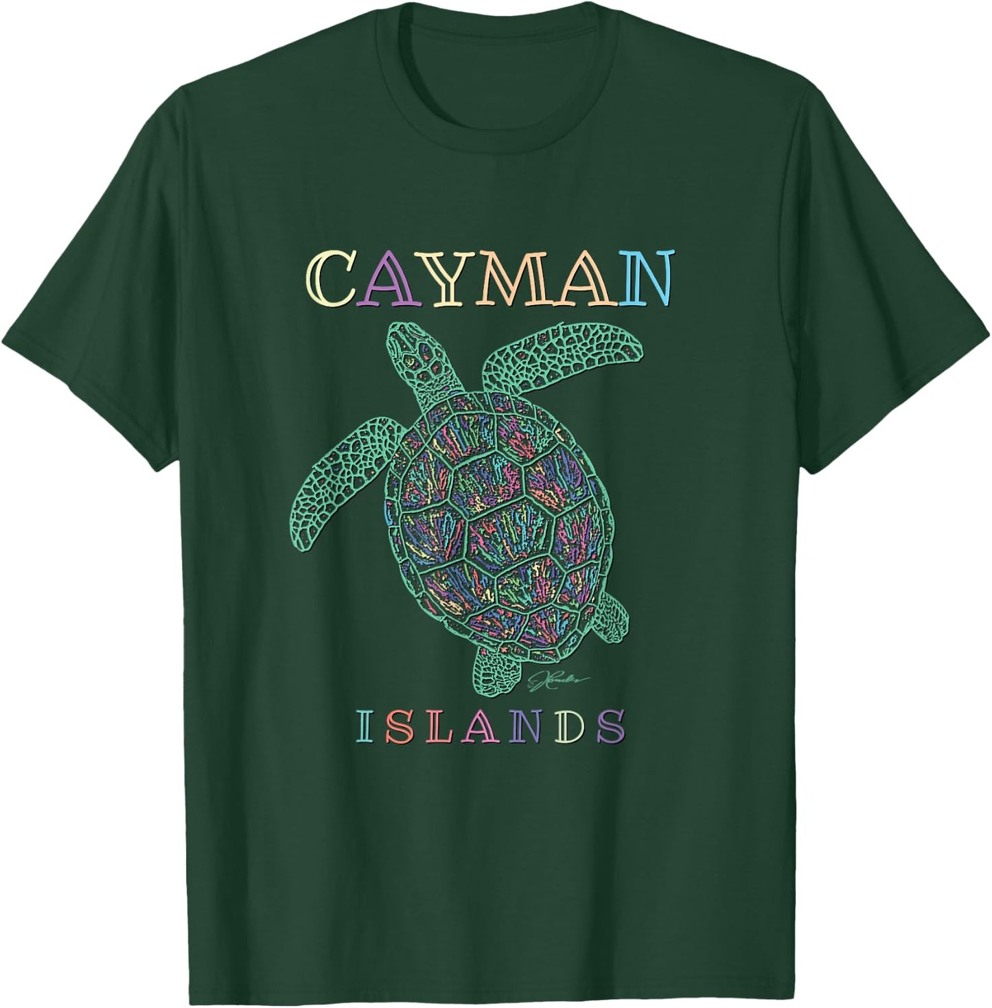 JCombs: Cayman Islands Sea Turtle T-Shirt - T-Shirt | Forest
