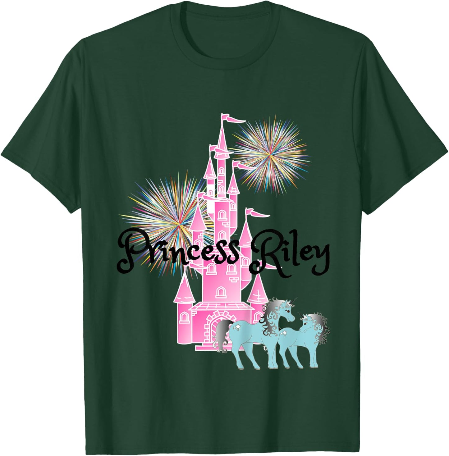 Kids Princess Riley Name Girls Personalized Custom T-Shirt - T-Shirt | Forest