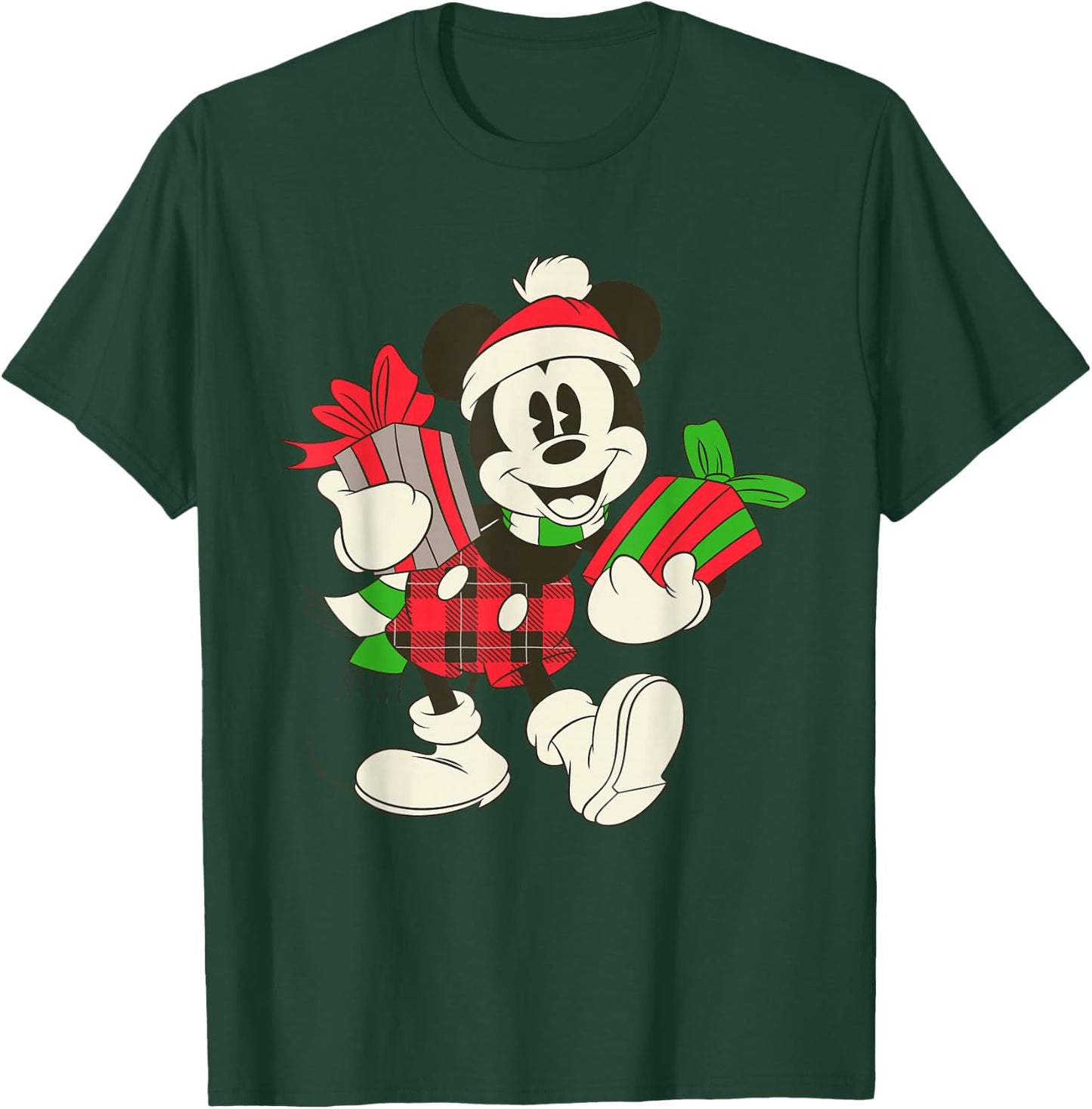 Disney Vintage Mickey Mouse Holiday Gifts Short Sleeve T-Shirt - T-Shirt | Forest