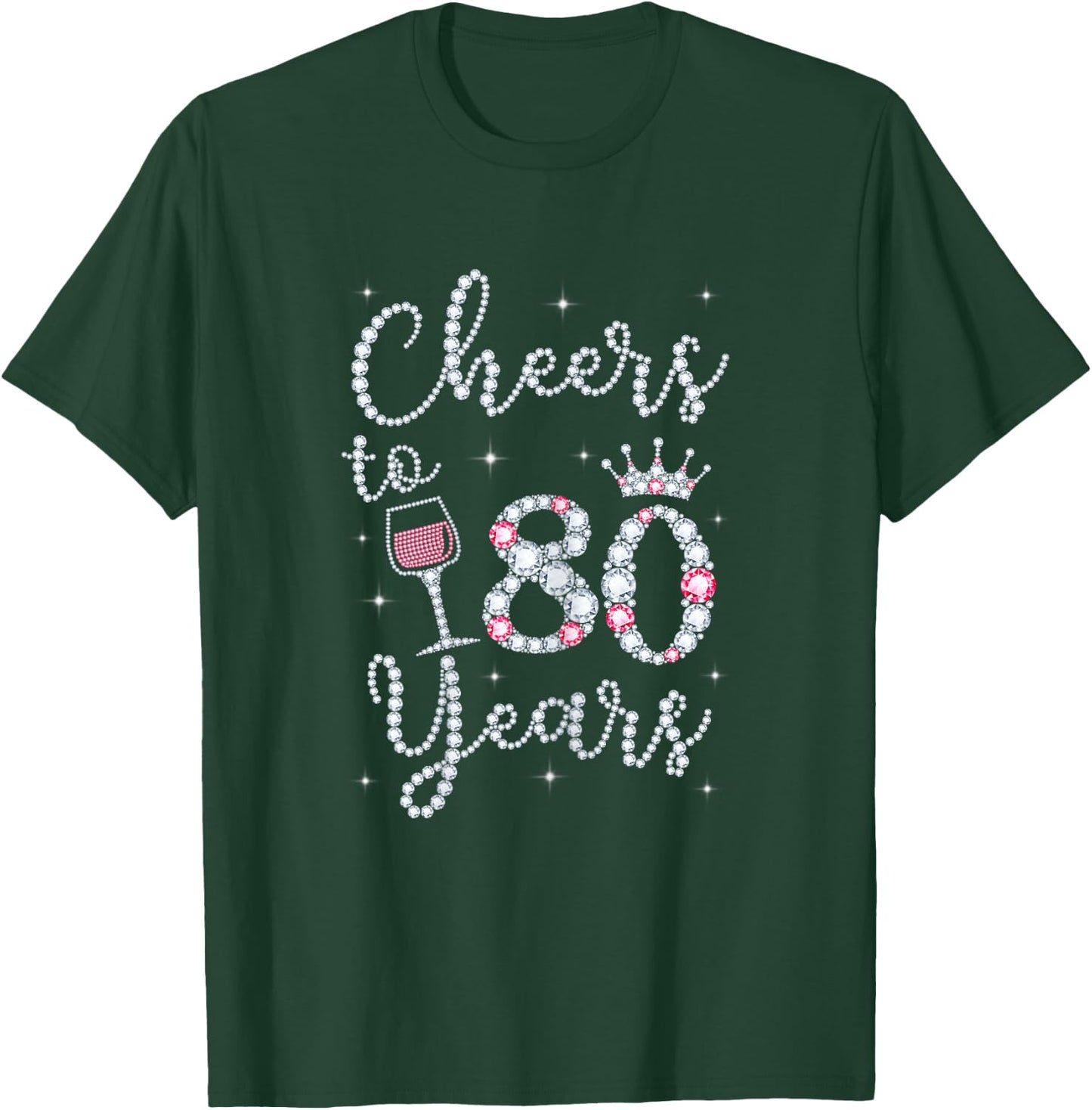 Cheers to 80 Years 1939 80th Birthday Gift T-Shirt - T-Shirt | Forest