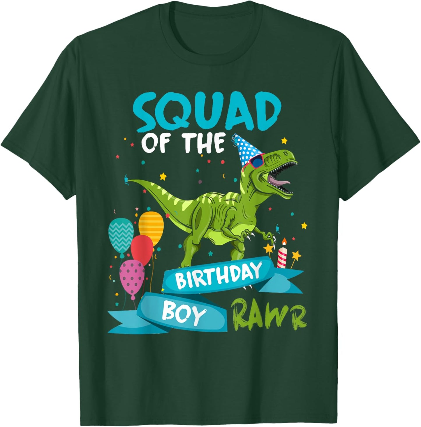 Birthday Squad Funny T-Rex Matching Dinosaur Birthday Party T-Shirt - T-Shirt | Forest