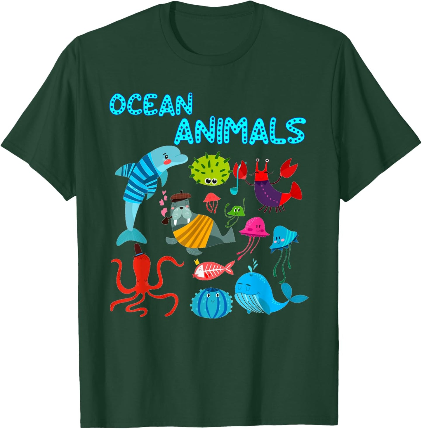 Ocean Animals Marine Creatures under the Sea T-Shirt - T-Shirt | Forest
