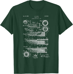 Vintage Patent Drawing Fountain Pen T-Shirt - T-Shirt | Forest