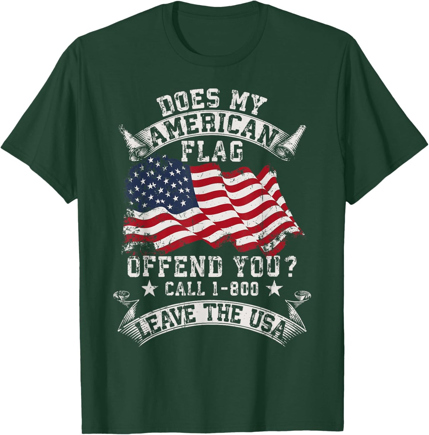 Does my American Flag offend you? Men T-Shirt - T-Shirt | Forest