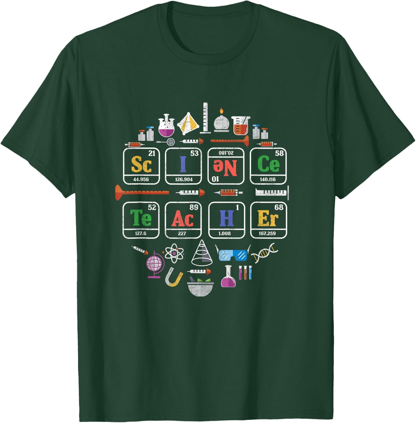 Science Teacher Periodic Table Chemistry Elements Xmas Gift T-Shirt - T-Shirt | Forest