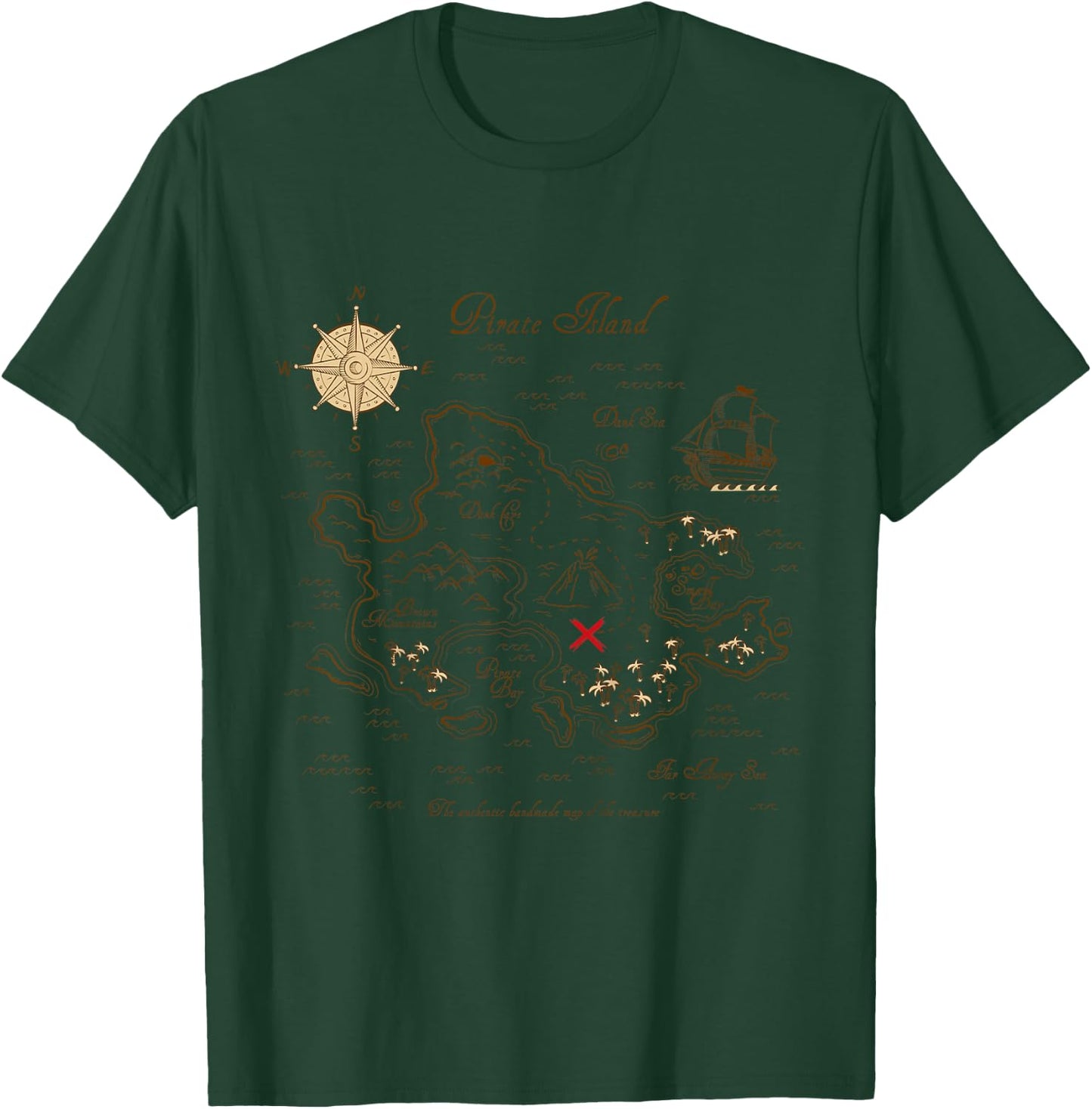 Kids Pirate Map of the Treasure T-Shirt - T-Shirt | Forest