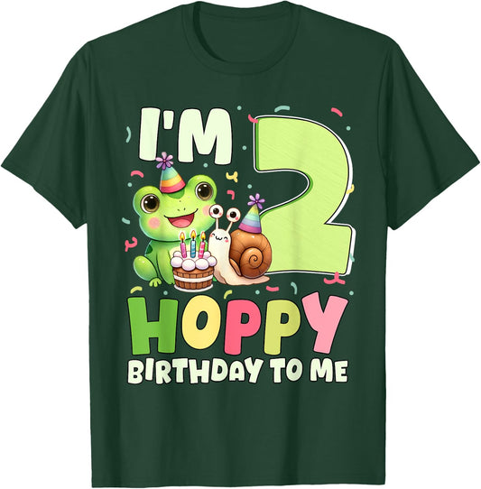 I'm 2 Hoppy Birthday To Me Funny Birthday Frog Themed Party T-Shirt - T-Shirt | Forest