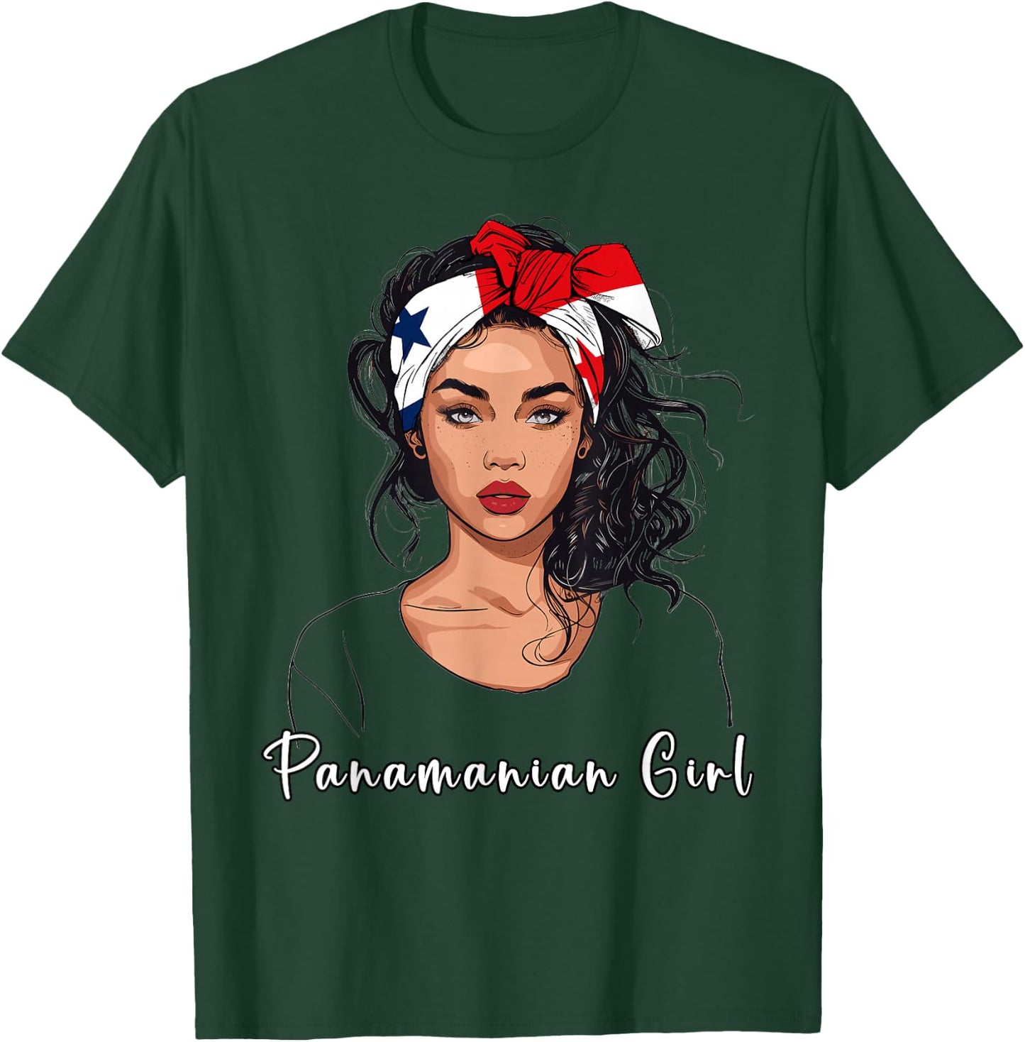 Panamanian Girl Flag Souvenirs Products Panama T-Shirt - T-Shirt | Forest