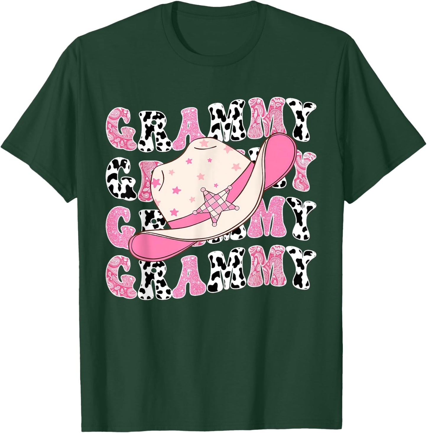Grammy Pink Rodeo CowGirl Western Retro Groovy T-Shirt - T-Shirt | Forest