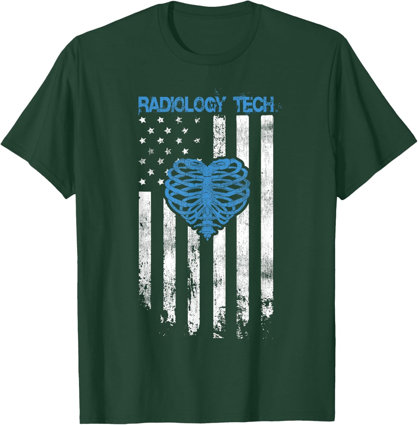 RADIOLOGY TECH - American Flag Ribs Heart Design T-Shirt - T-Shirt | Forest
