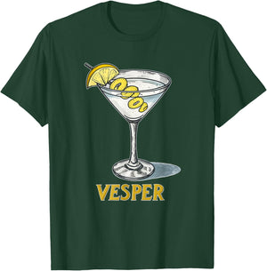 Classic Vesper Martini Graphic Vintage Style T-Shirt - T-Shirt | Forest
