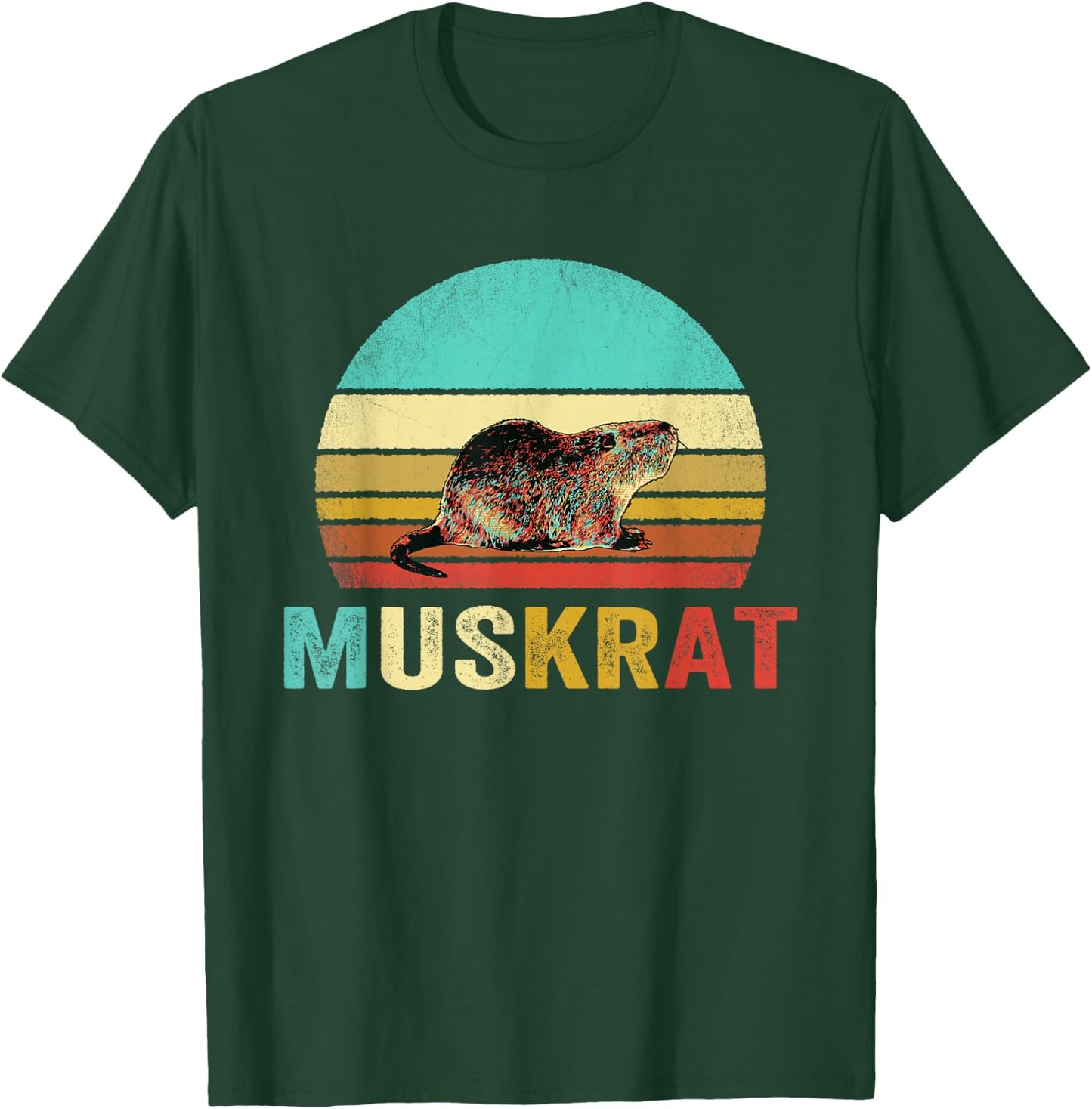 Vintage Muskrat Shirt Sunset T-Shirt - T-Shirt | Forest