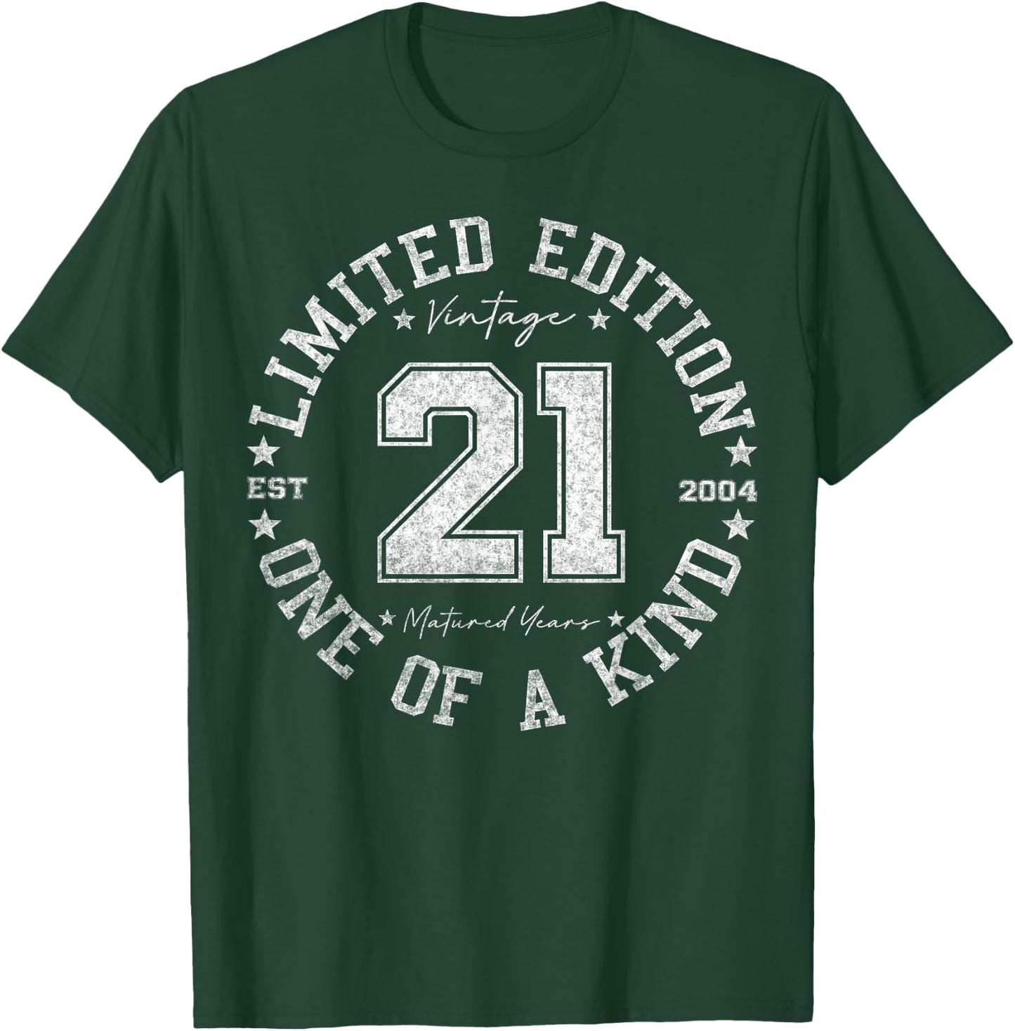 Retro One Of a Kind Shirts Women 2025 21 Year Old Gifts Vintage 2004 Limited Edition -Adults Black Small Classic Fit Short Sleeve Number Letter Print 21st Birthday Gift T-Shirt - T-Shirt | Forest