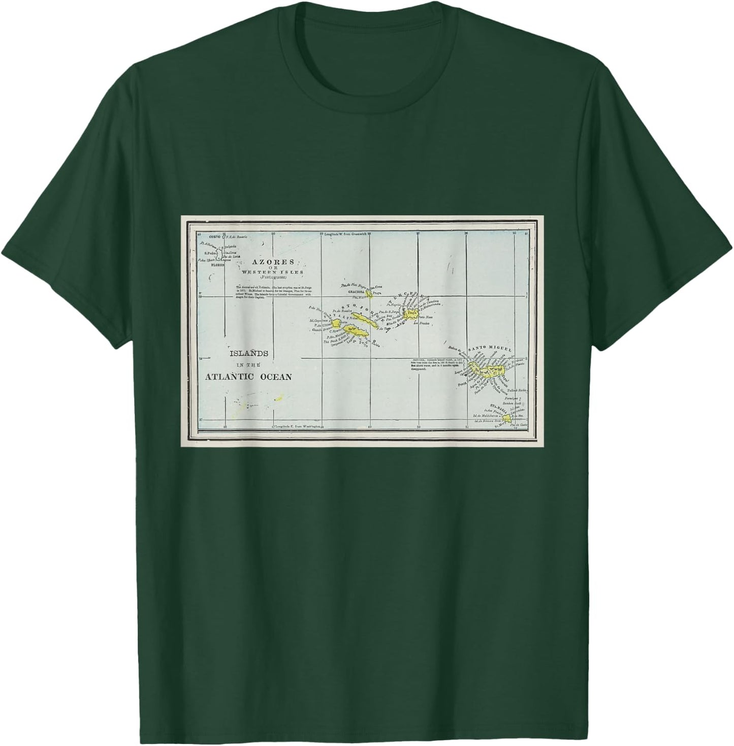 Azores Islands Map T Shirt T-Shirt - T-Shirt | Forest