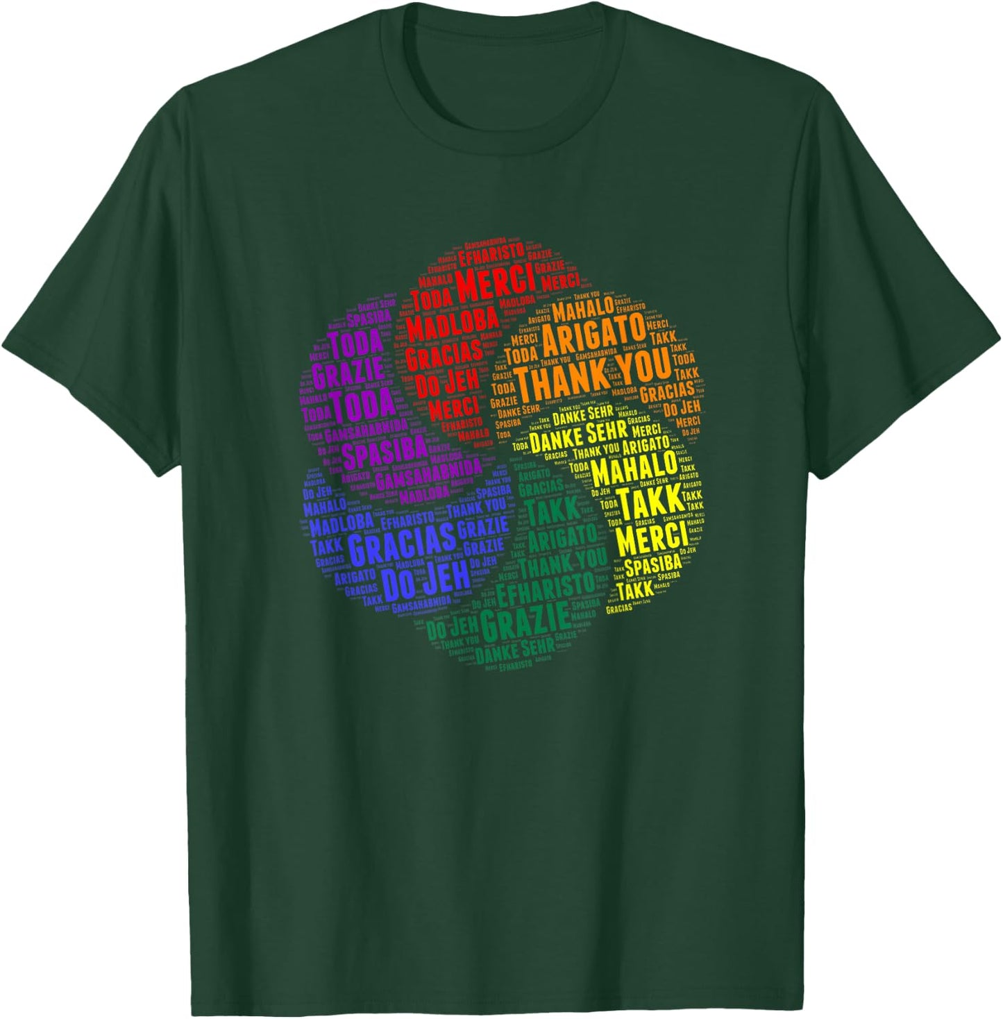 Thank You In 14 Different Languages, Cool Thanksgiving T-Shirt - T-Shirt | Forest