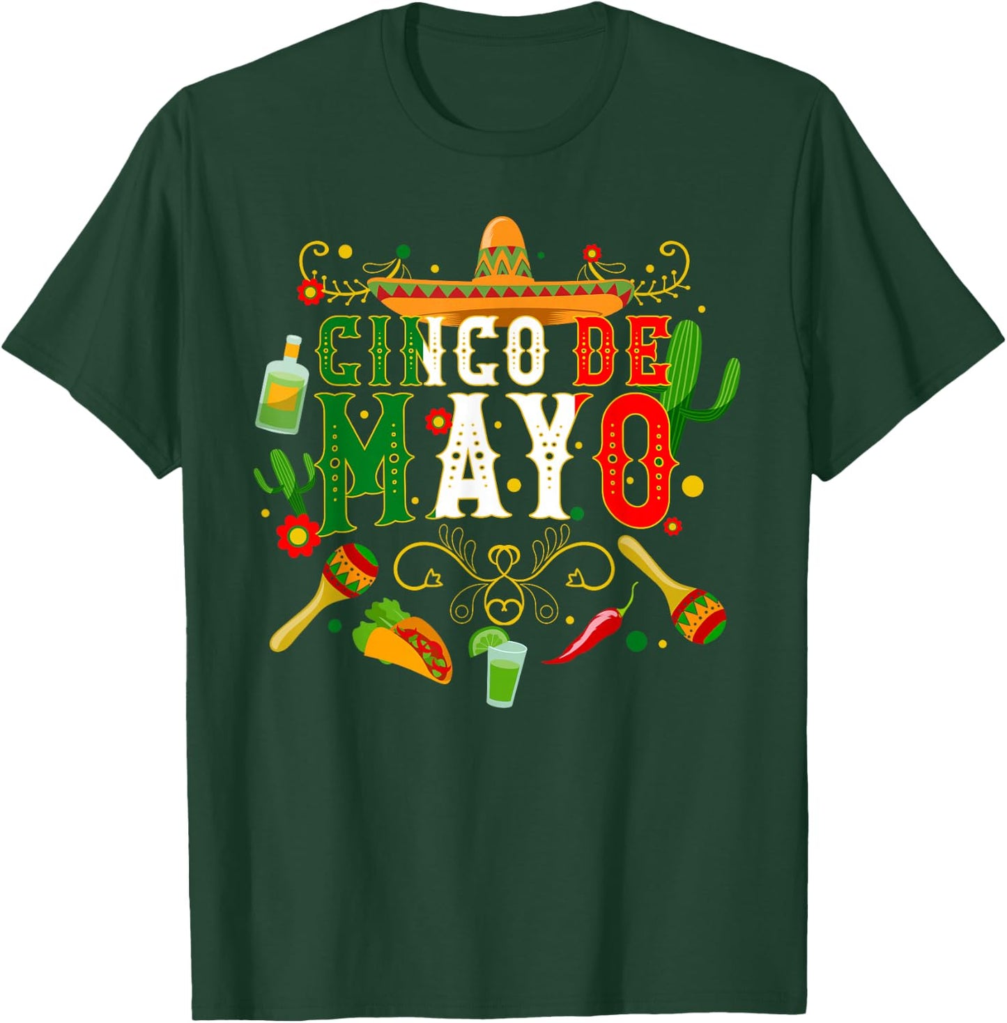 Fiesta Cinco De Mayo T Shirts Men Women Taco T-Shirt - T-Shirt | Forest