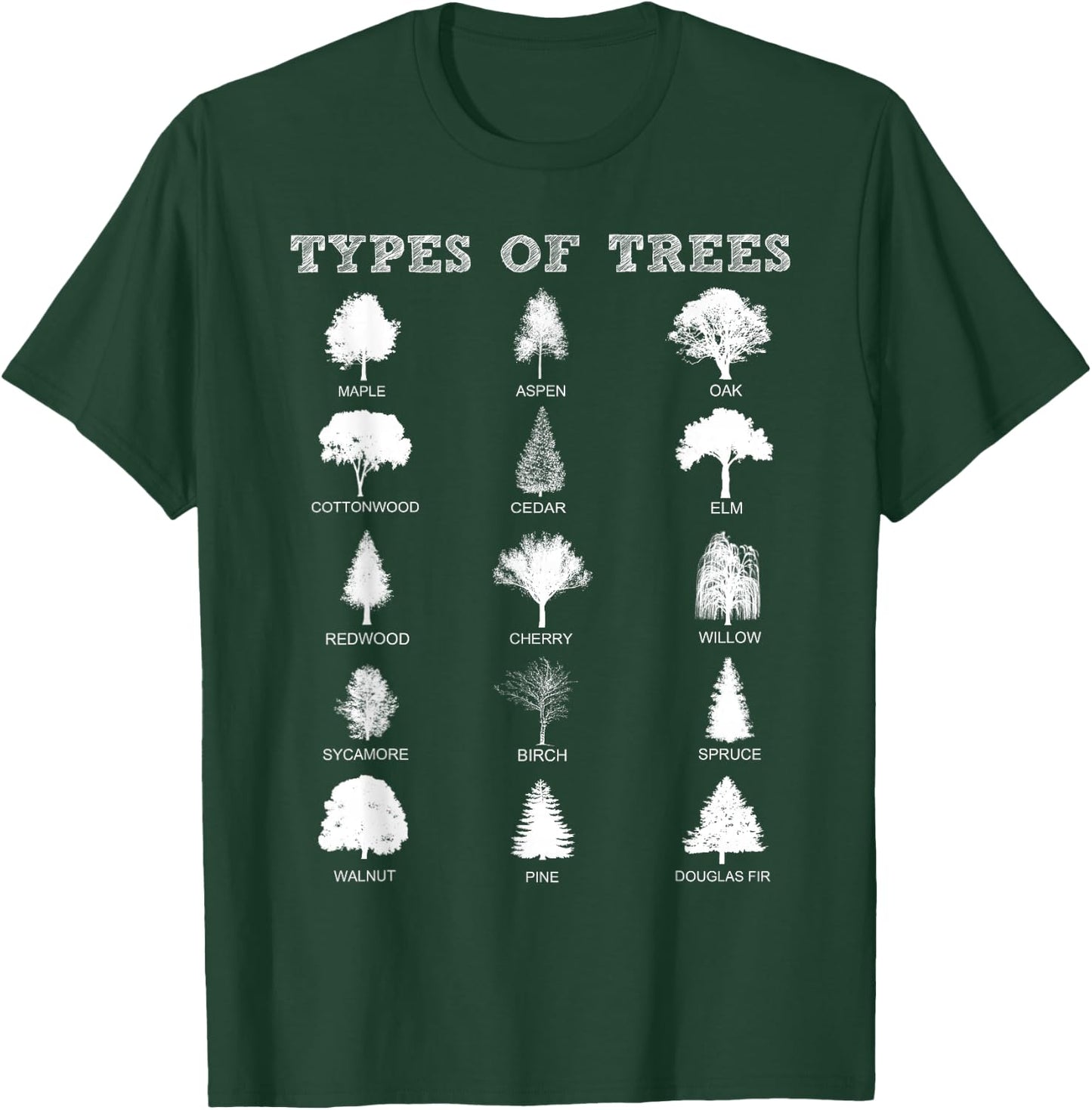 Environment Types of Trees Earth Day Nature Outdoor Lover T-Shirt - T-Shirt | Forest