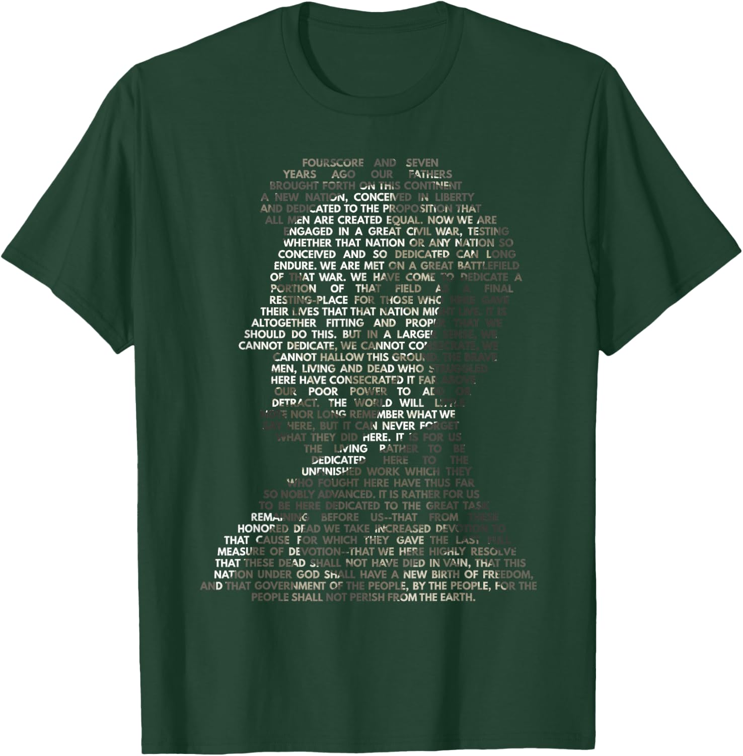 Abraham Lincoln Portrait Gettysburg Address T-Shirt - T-Shirt | Forest