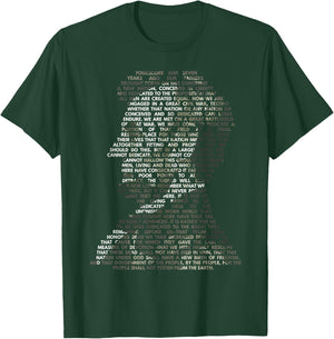 Abraham Lincoln Portrait Gettysburg Address T-Shirt - T-Shirt | Forest