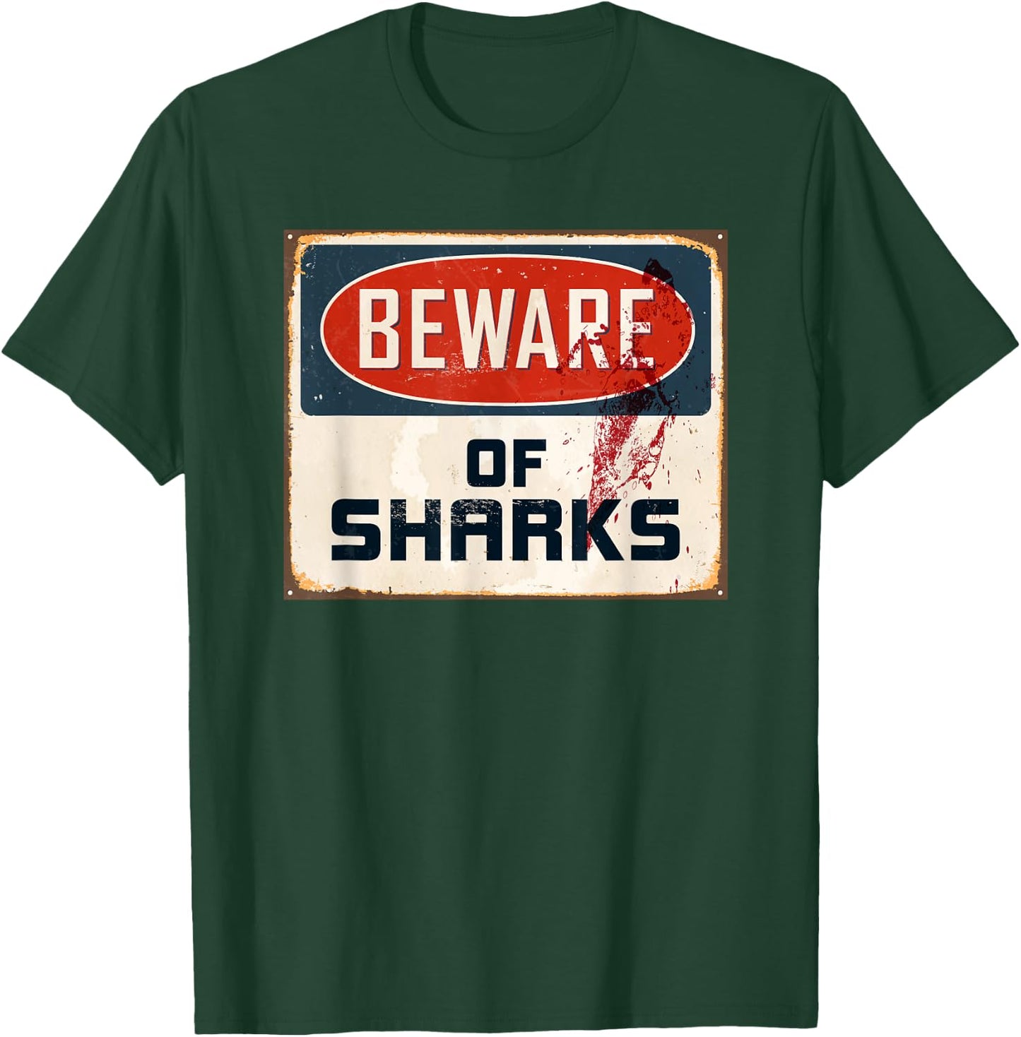 Beware of Sharks Funny Shark Lover Diving Enthusiast T-Shirt - T-Shirt | Forest