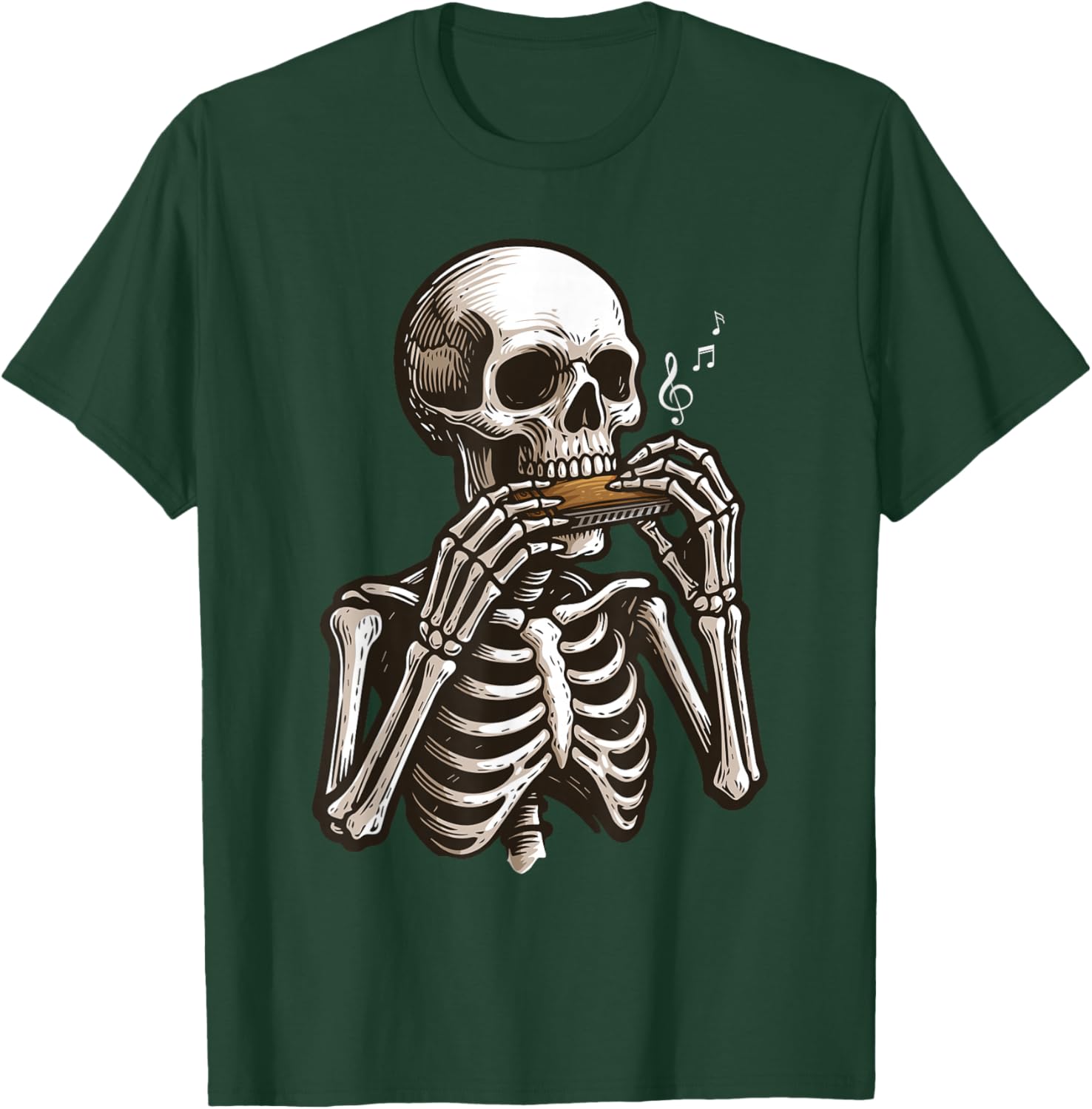 Funny Harmonica Art Women Kid Music Harmonica Player T-Shirt - T-Shirt | Forest