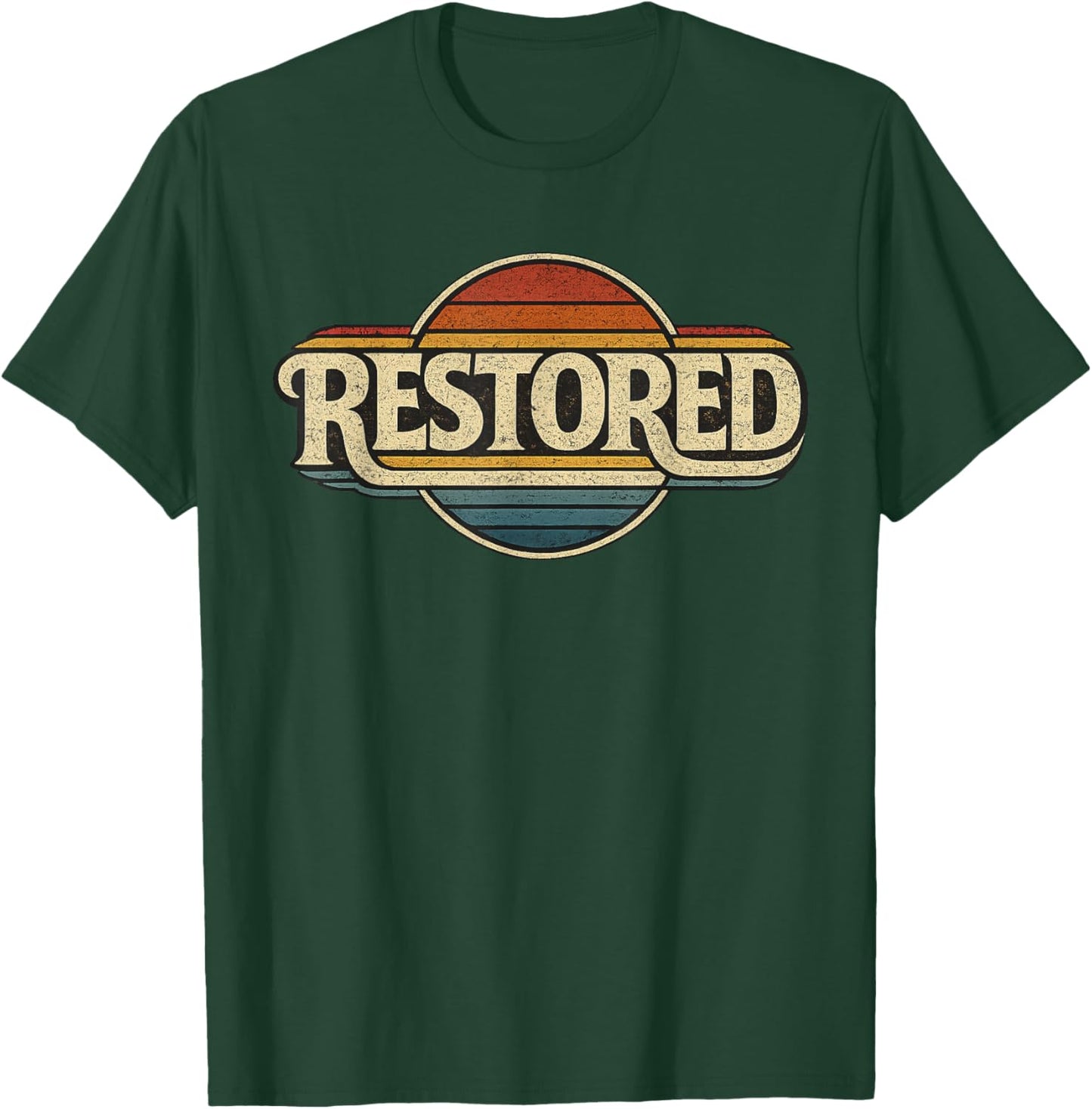 Restored | Joel 2:25 Christian Faith Retro Vintage Scripture T-Shirt - T-Shirt | Forest