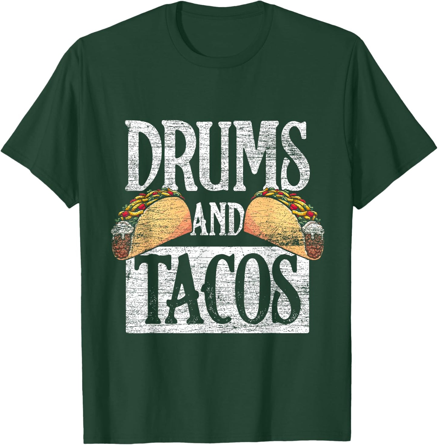 Tacos Cinco De Mayo Music Drummer Drums T-Shirt - T-Shirt | Forest
