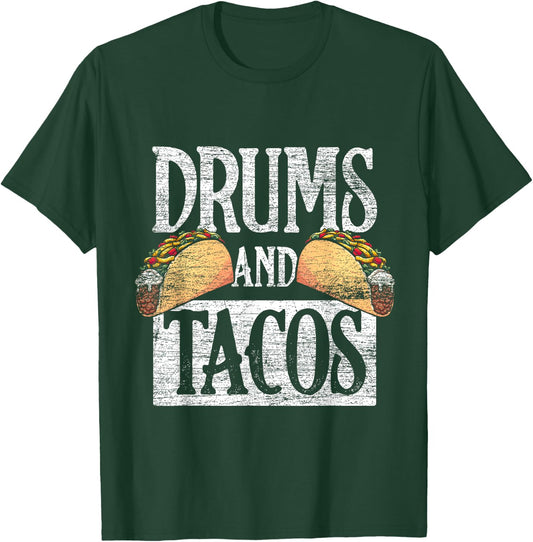 Tacos Cinco De Mayo Music Drummer Drums T-Shirt - T-Shirt | Forest