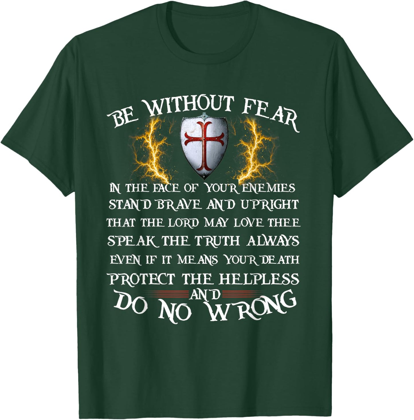 Crusader Knight | Knights Templar Code | Holy Cross T-Shirt - T-Shirt | Forest
