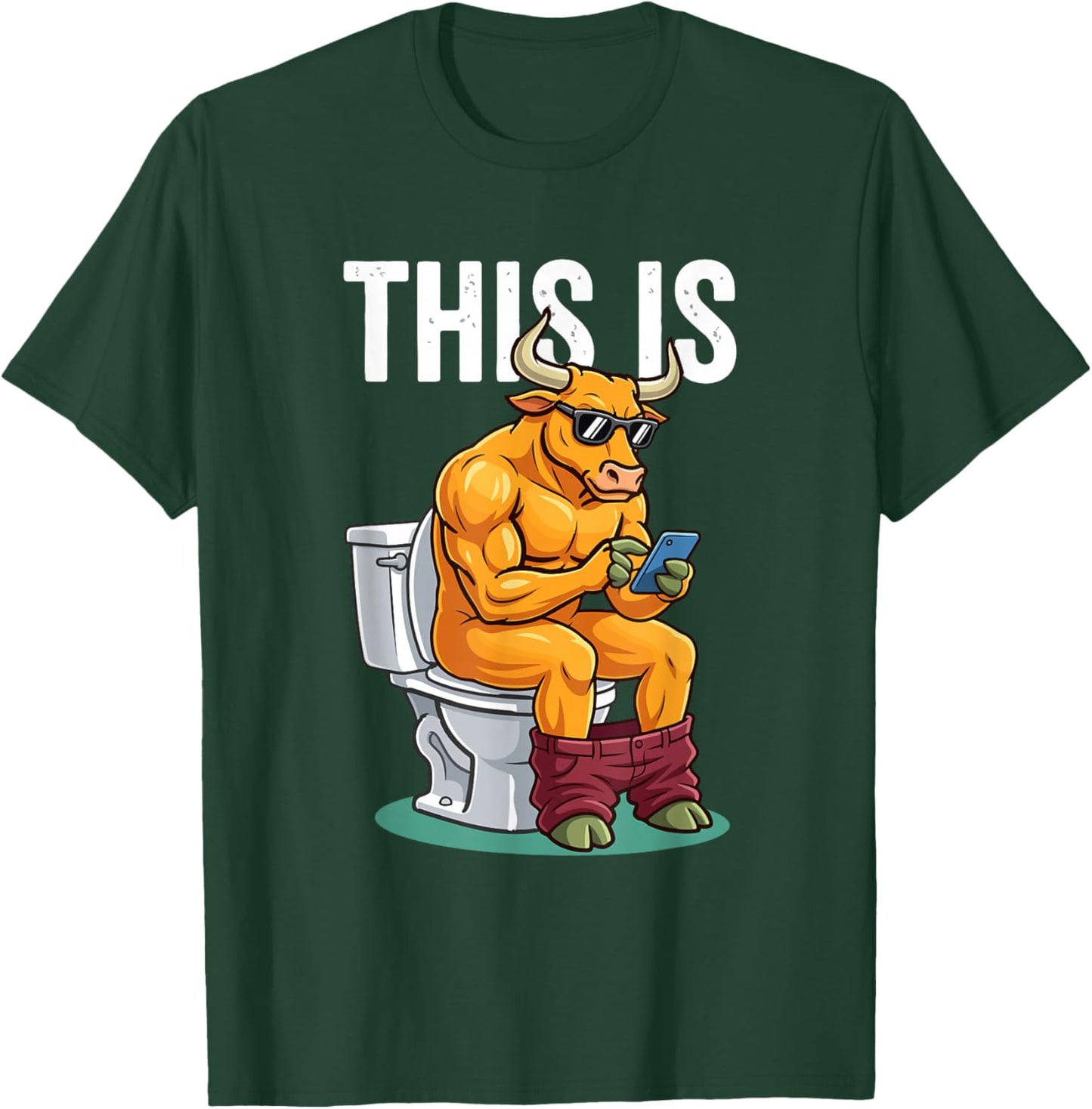 This is Bull Crap Bullsht Toilet Phone Meme T-Shirt - T-Shirt | Forest
