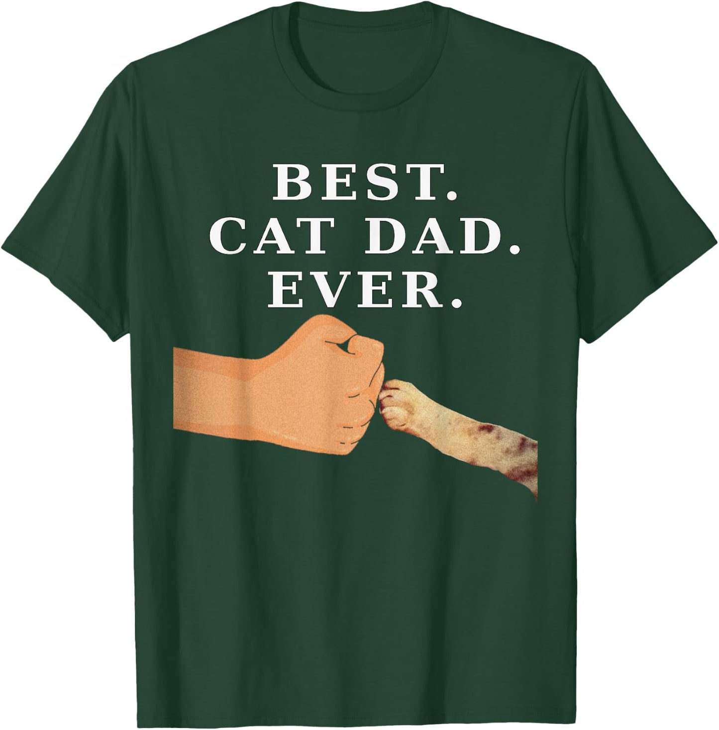 Best Cat Dad Father & Kitty Paw Fist Bump Women Girls Kids T-Shirt - T-Shirt | Forest