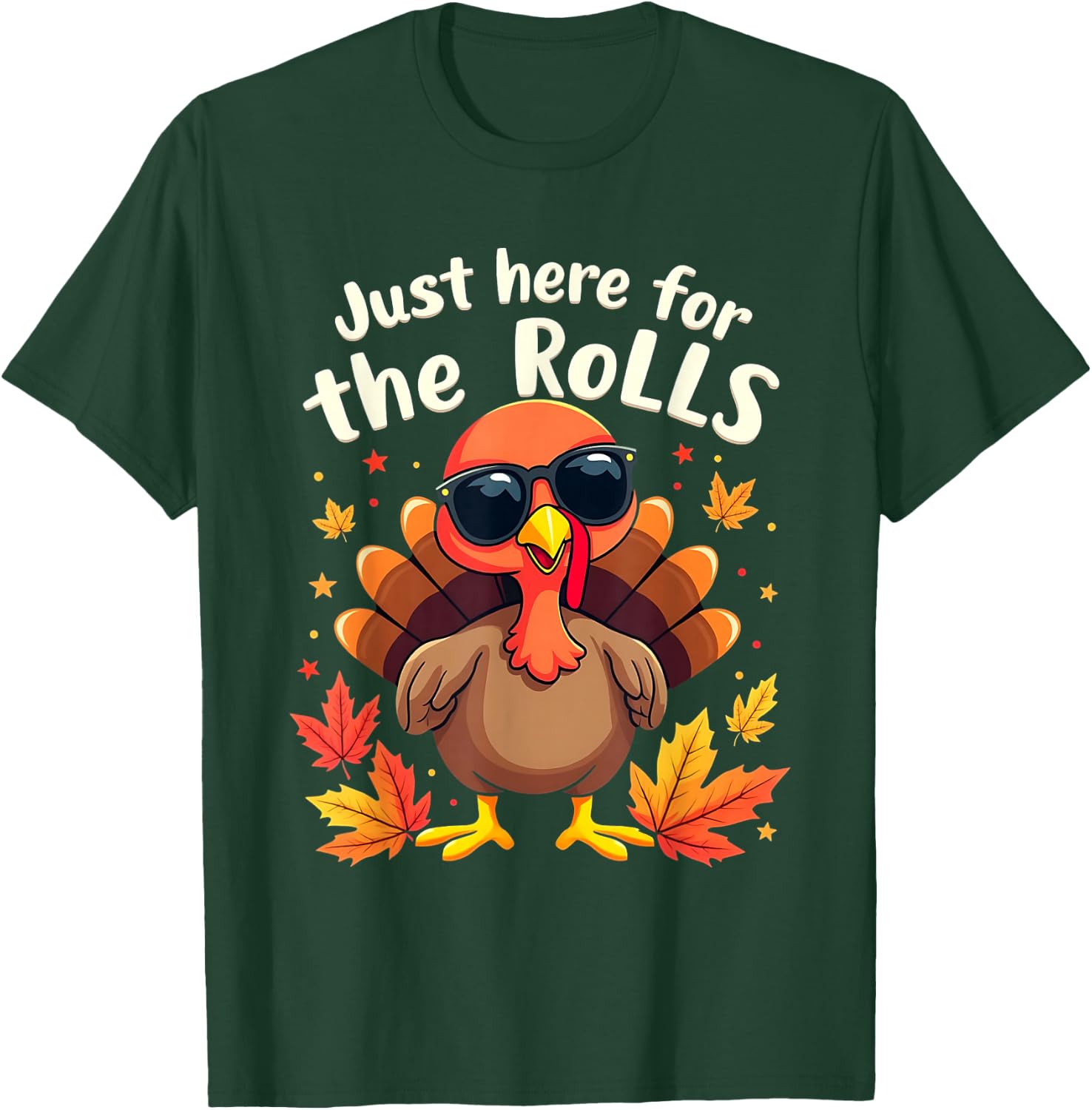 Just Here For The Rolls Thanksgiving Dinner Kids Picky Eater T-Shirt - T-Shirt | Forest