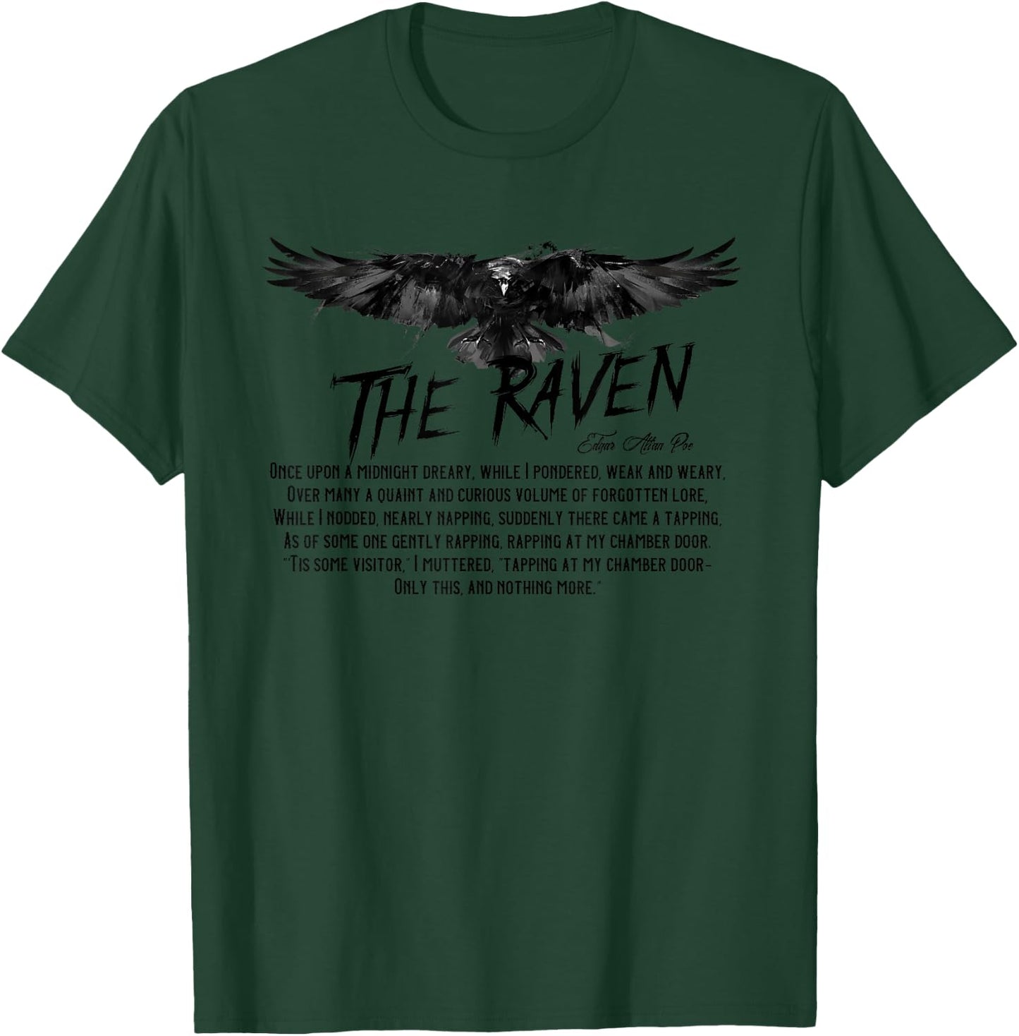 The Raven, Edgar Allan Poe, Fan Art T-Shirt - T-Shirt | Forest