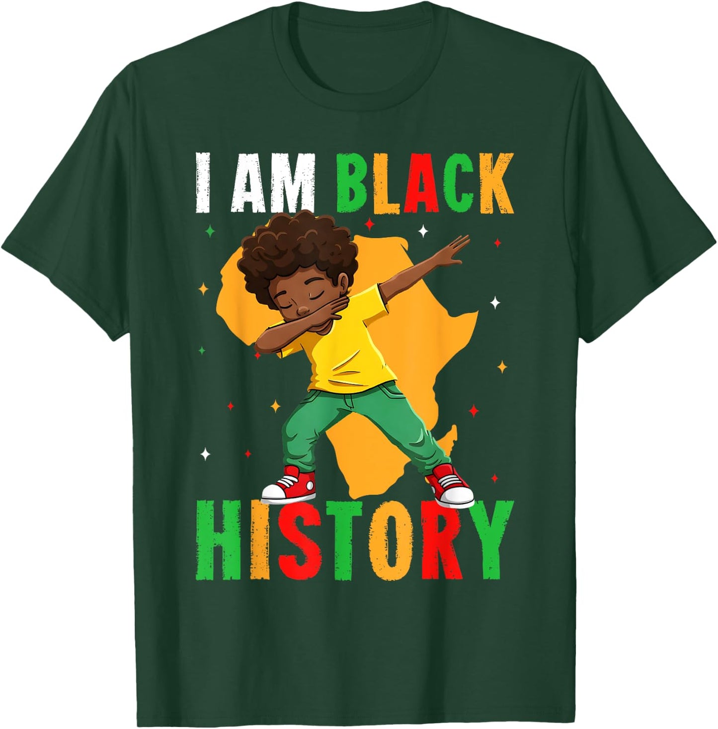 I Am Black History Kids Boys Men Black History Month T-Shirt - T-Shirt | Forest