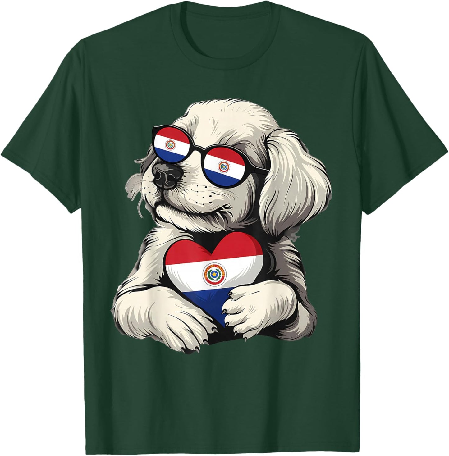 Paraguay Flag Dog Paraguayan Roots T-Shirt - T-Shirt | Forest