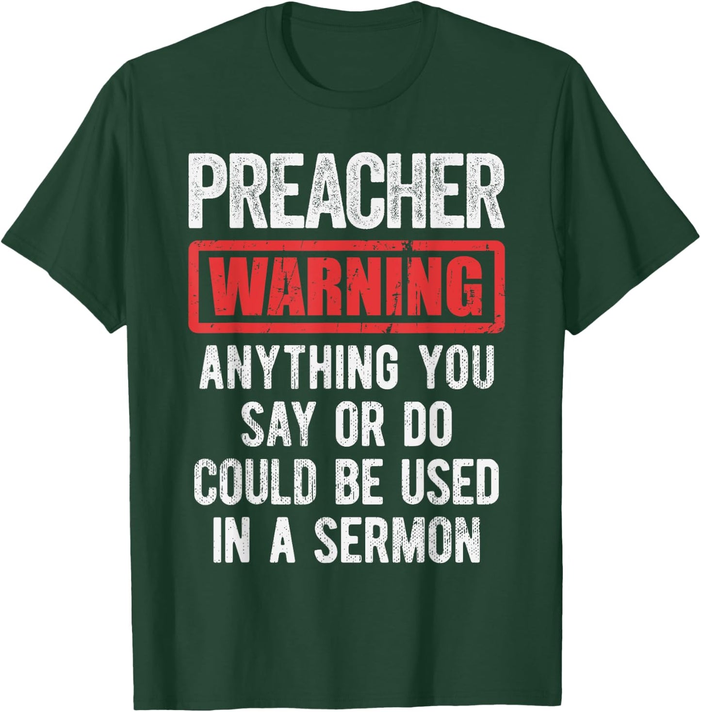 Pastor Because Devil - Funny Preacher Apparel - Preacher Warning - Men's Adult Classic Fit Black Short Sleeve - Size Small T-Shirt - T-Shirt | Forest