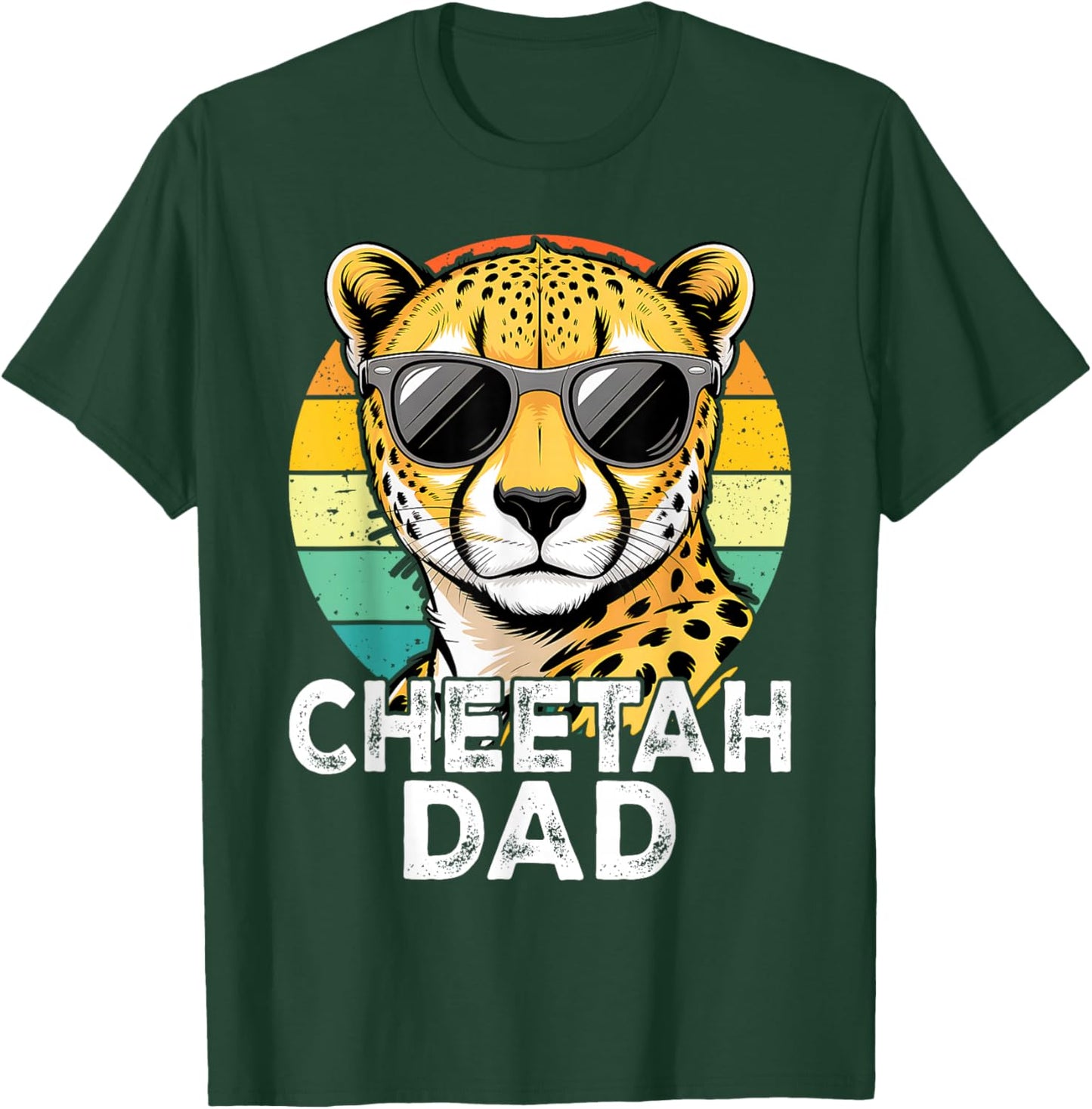 Vintage Dad Cheetah Lovers Daddy Father's Day T-Shirt - T-Shirt | Forest