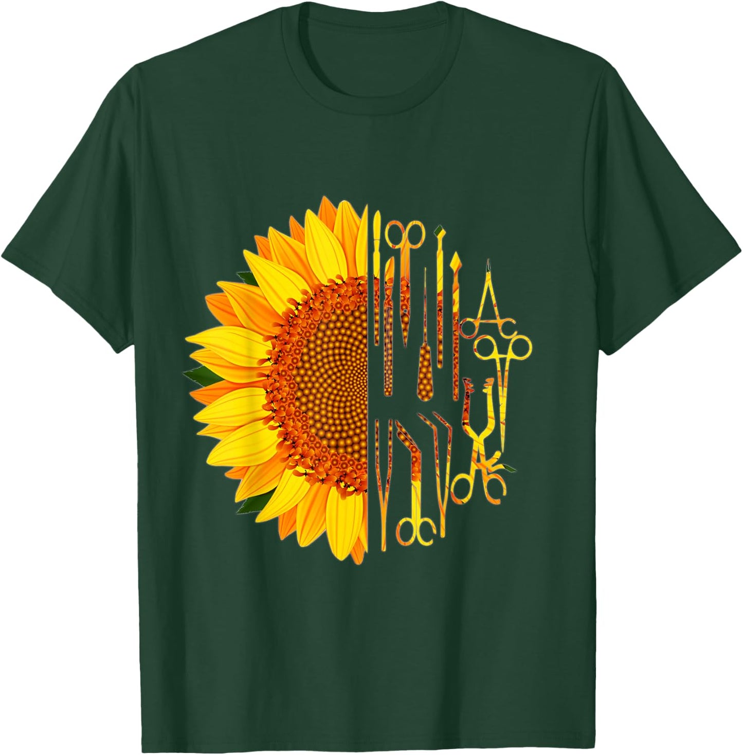 Surgical Scrub Tech Surgeon Sunflower Surgery Intern OR T-Shirt - T-Shirt | Forest