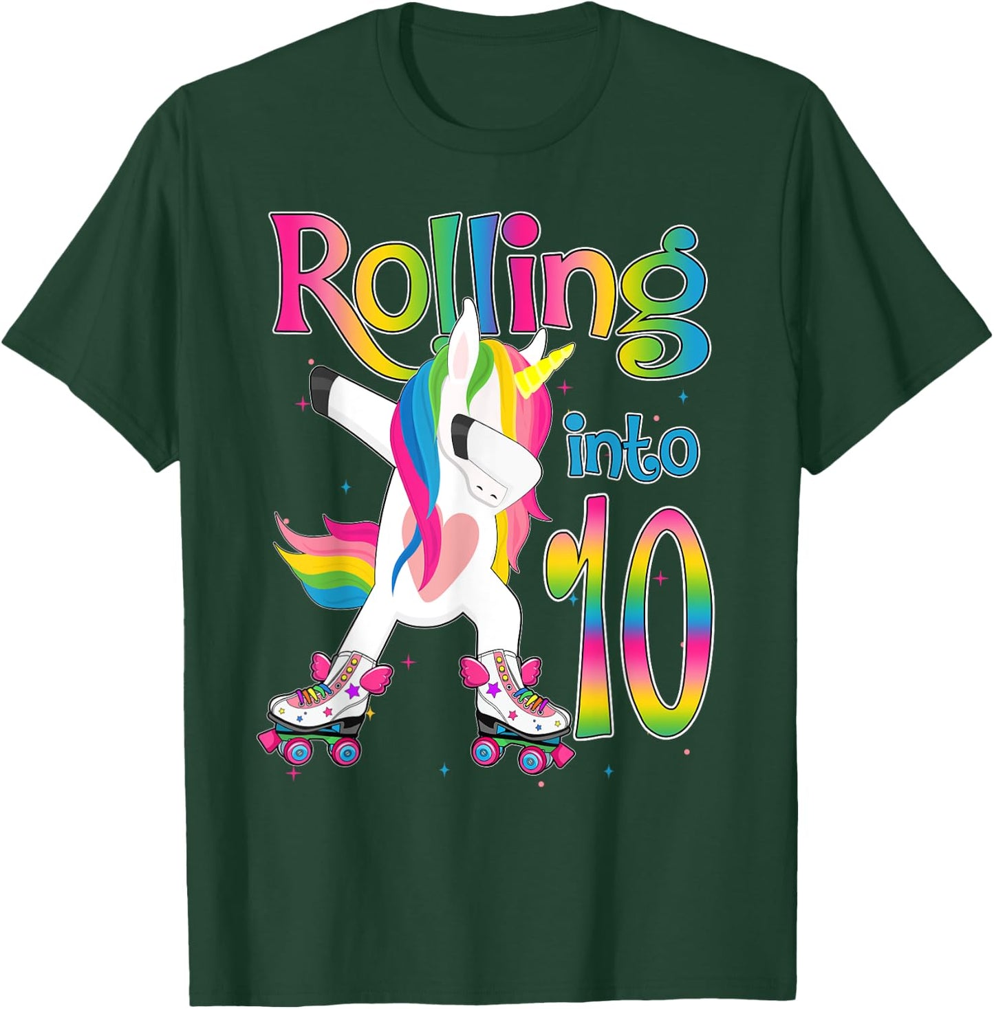 Rolling Into 10 years Lets Roll I'm Turning 10 Roller Skate T-Shirt - T-Shirt | Forest