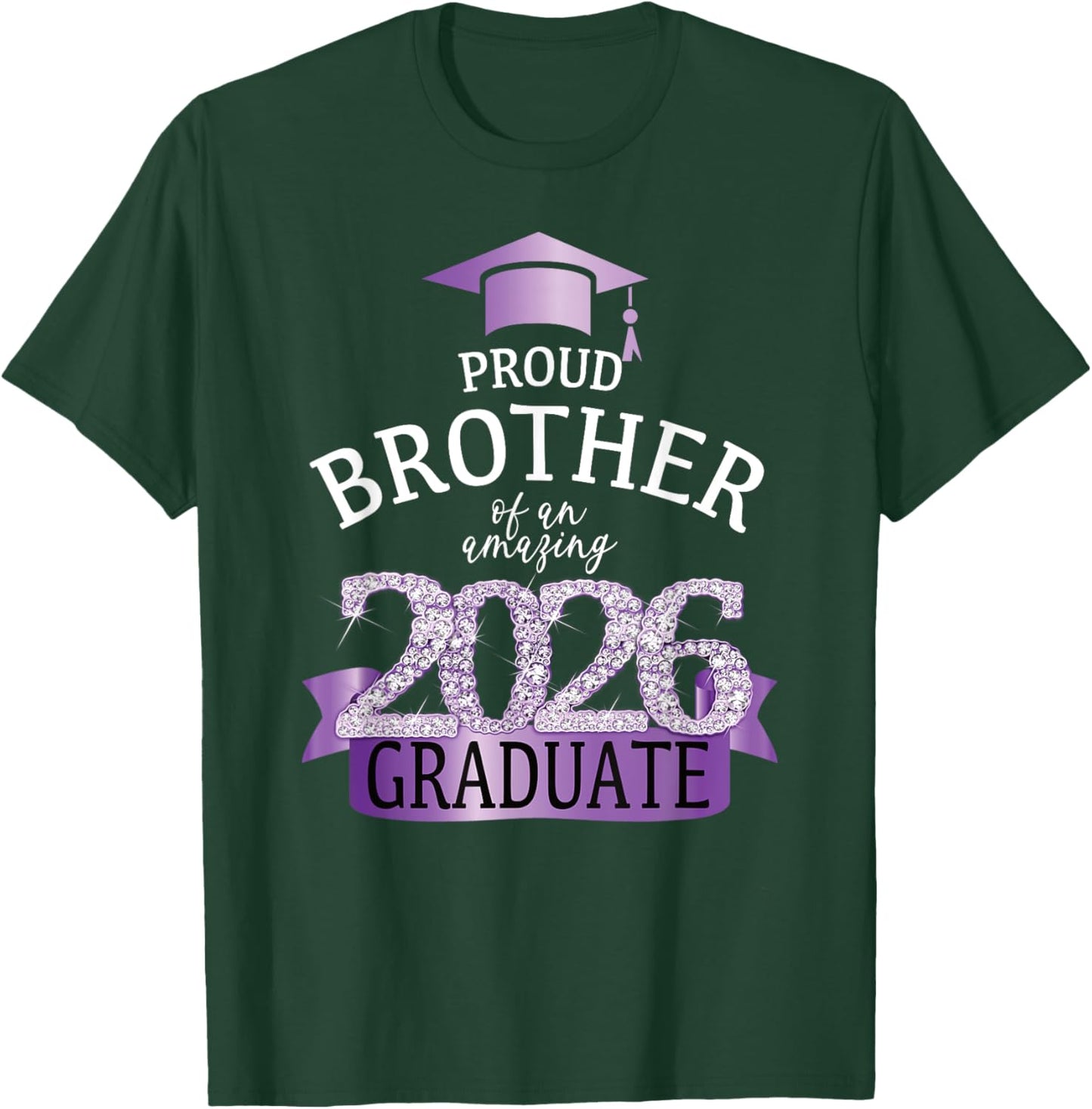 2026 Proud Brother Of The Graduate I Purple Party Design T-Shirt - T-Shirt | Forest
