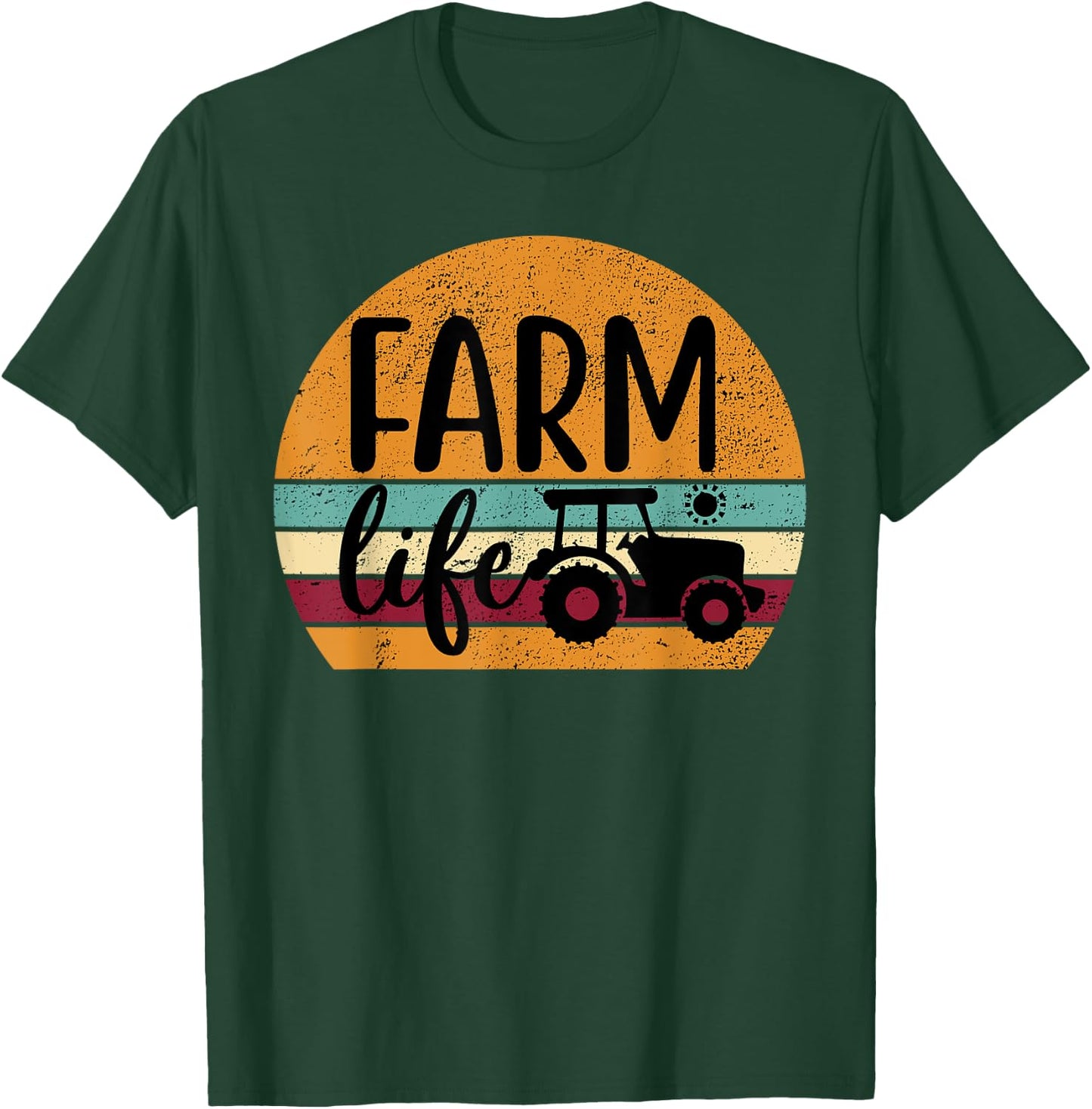 Retro Vintage Farm Life Farmer Tractor Farmer Gift T-Shirt - T-Shirt | Forest