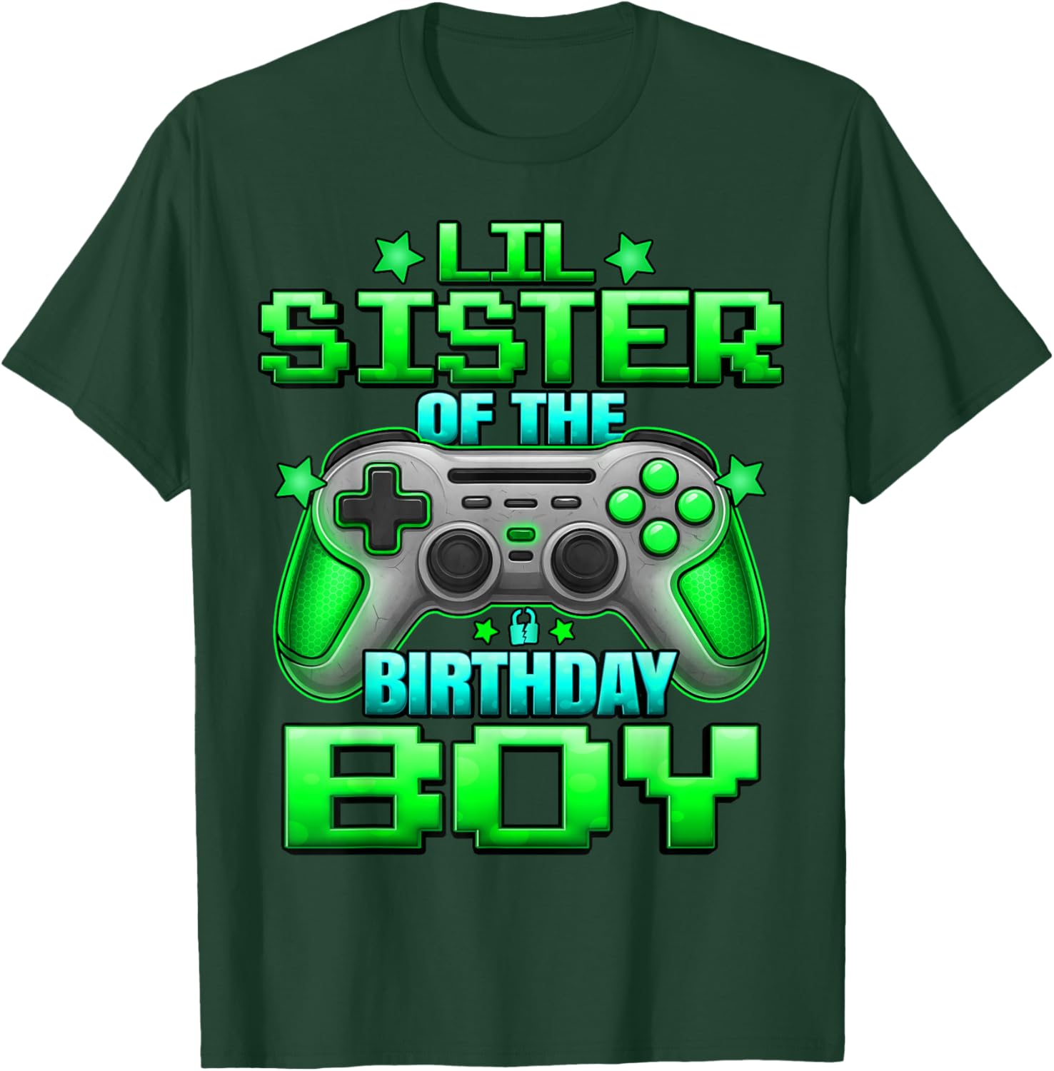 Lil Sister of The Birthday Boy Matching Family Little Sister T-Shirt - T-Shirt | Forest