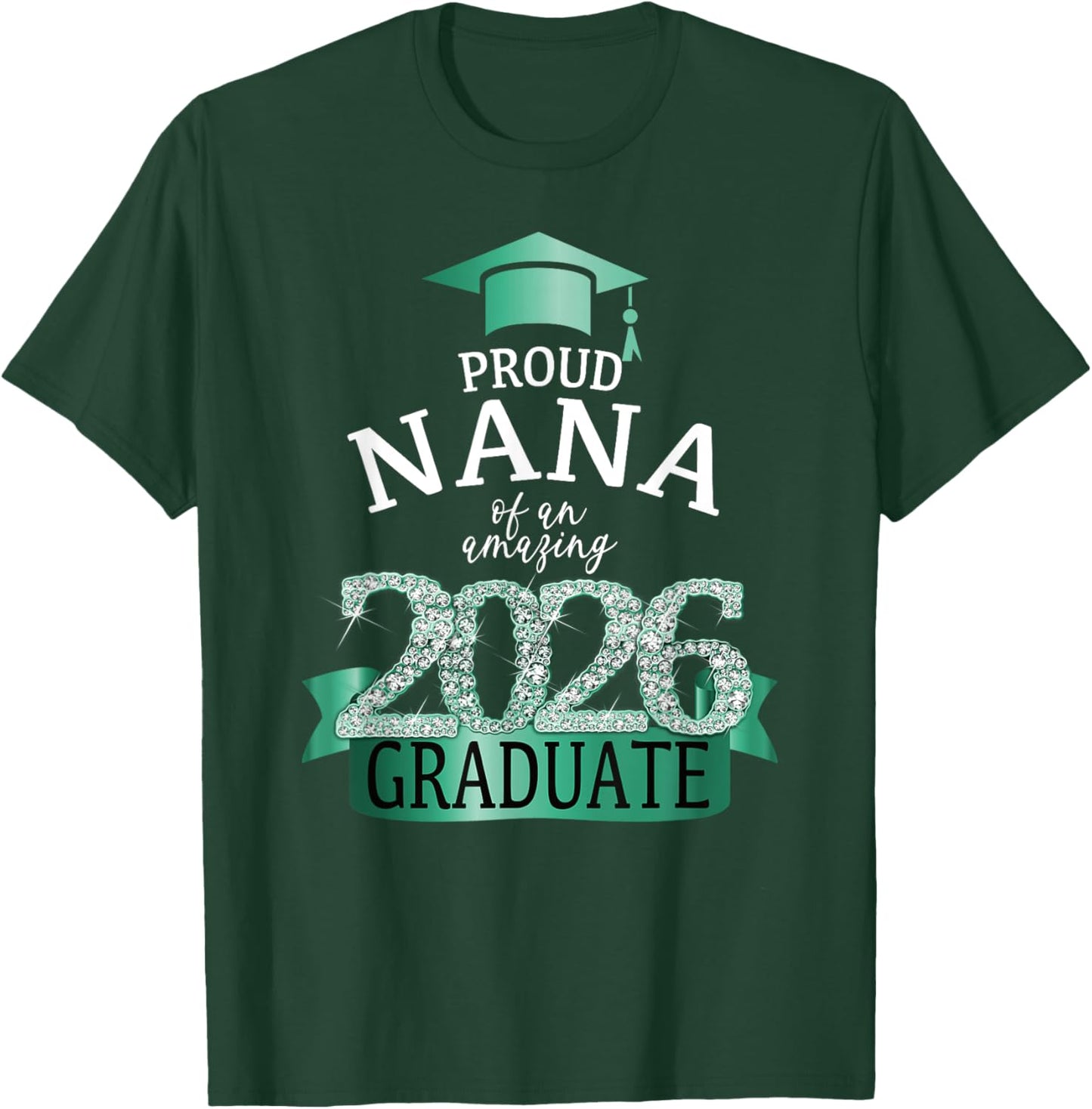 2026 Proud Nana Graduation Party Color Yellow White Decor T-Shirt - T-Shirt | Forest