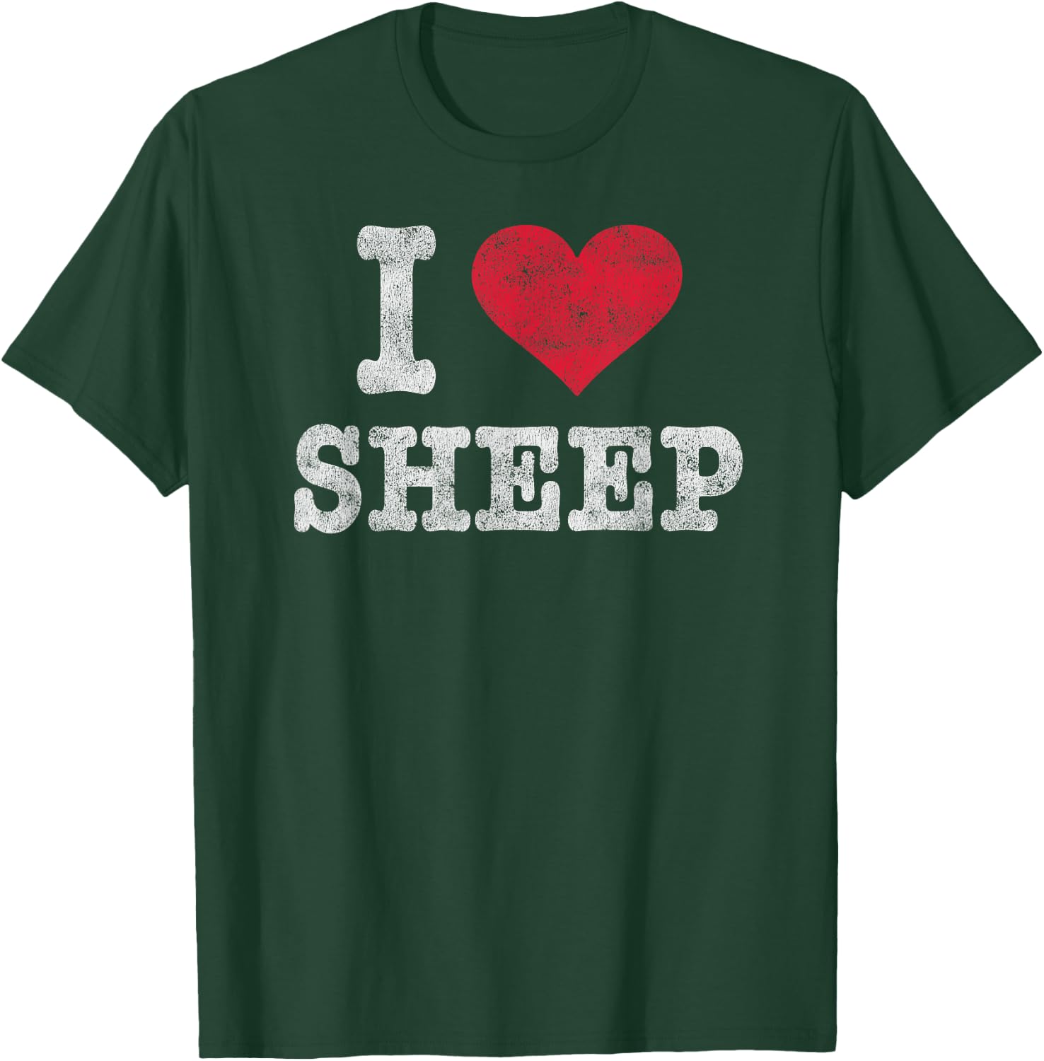 Vintage I Love Sheep Trendy Gift T-Shirt - T-Shirt | Forest